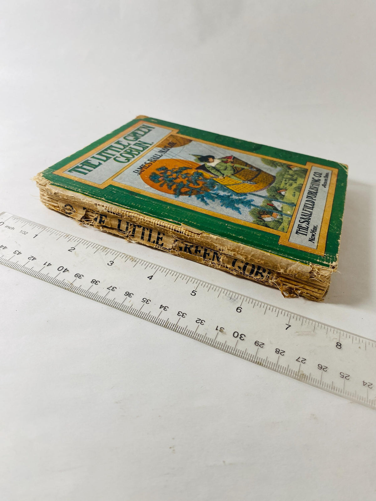 Little Green Goblin FIRST EDITION vintage book by Naylor published by Saalfield Publishing circa 1907, Fairies Poor Condition Halloween
