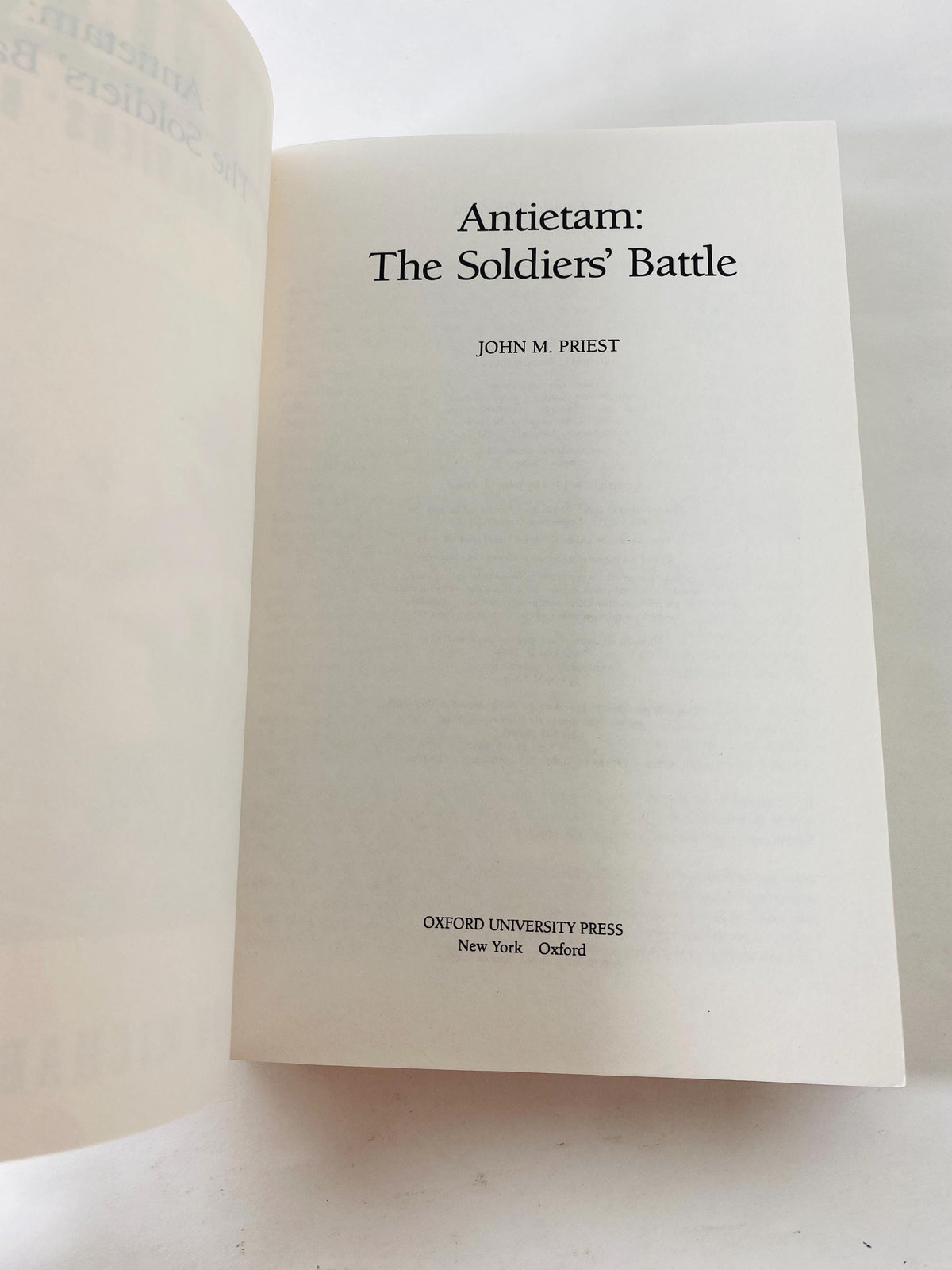 Antietam vintage paperbacl book The Soldiers’ Battle John Michael Priest 1993 Oxford Civil War History Maps Sharpsburg Maryland