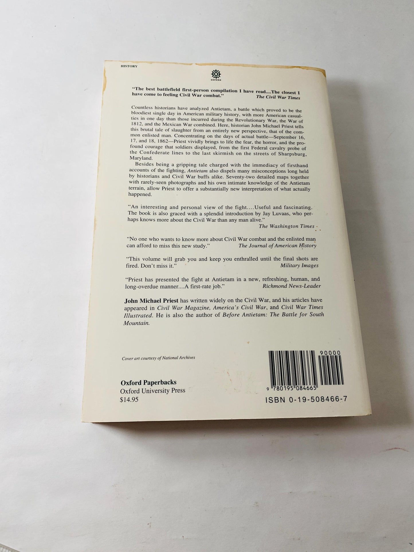 Antietam vintage paperbacl book The Soldiers’ Battle John Michael Priest 1993 Oxford Civil War History Maps Sharpsburg Maryland