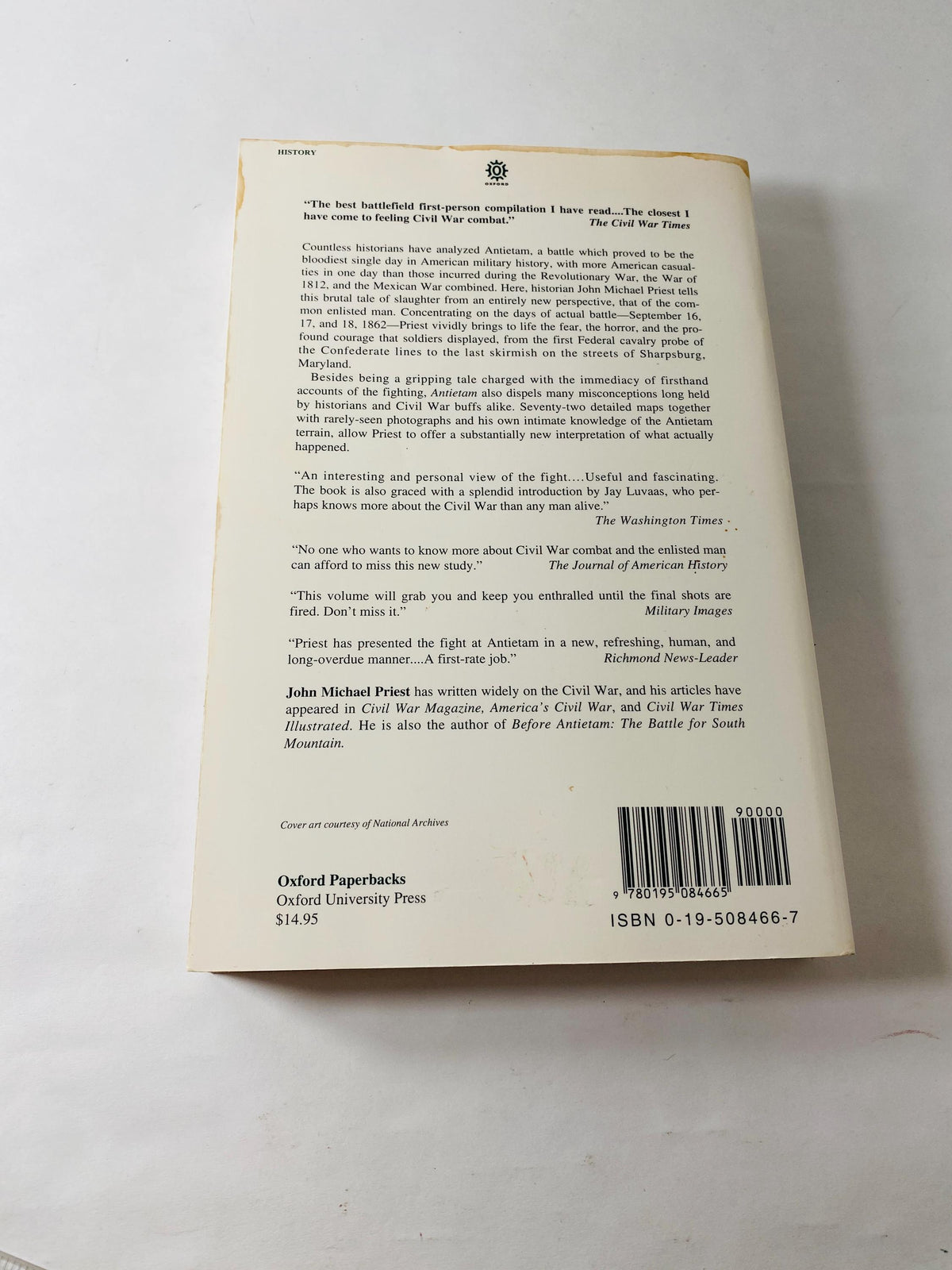 Antietam vintage paperbacl book The Soldiers’ Battle John Michael Priest 1993 Oxford Civil War History Maps Sharpsburg Maryland