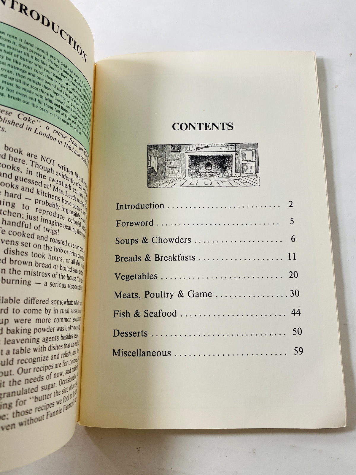Colonial Cookbook by Old Farmer's Almanac circa 1976 Vintage cookbook booklet Breads; soups; desserts; health drinking; medical cures