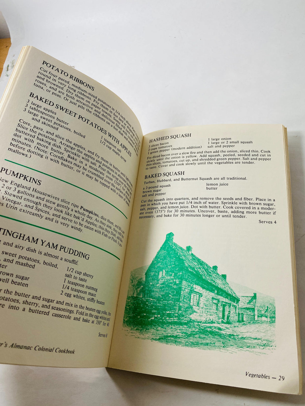 Colonial Cookbook by Old Farmer's Almanac circa 1976 Vintage cookbook booklet Breads; soups; desserts; health drinking; medical cures