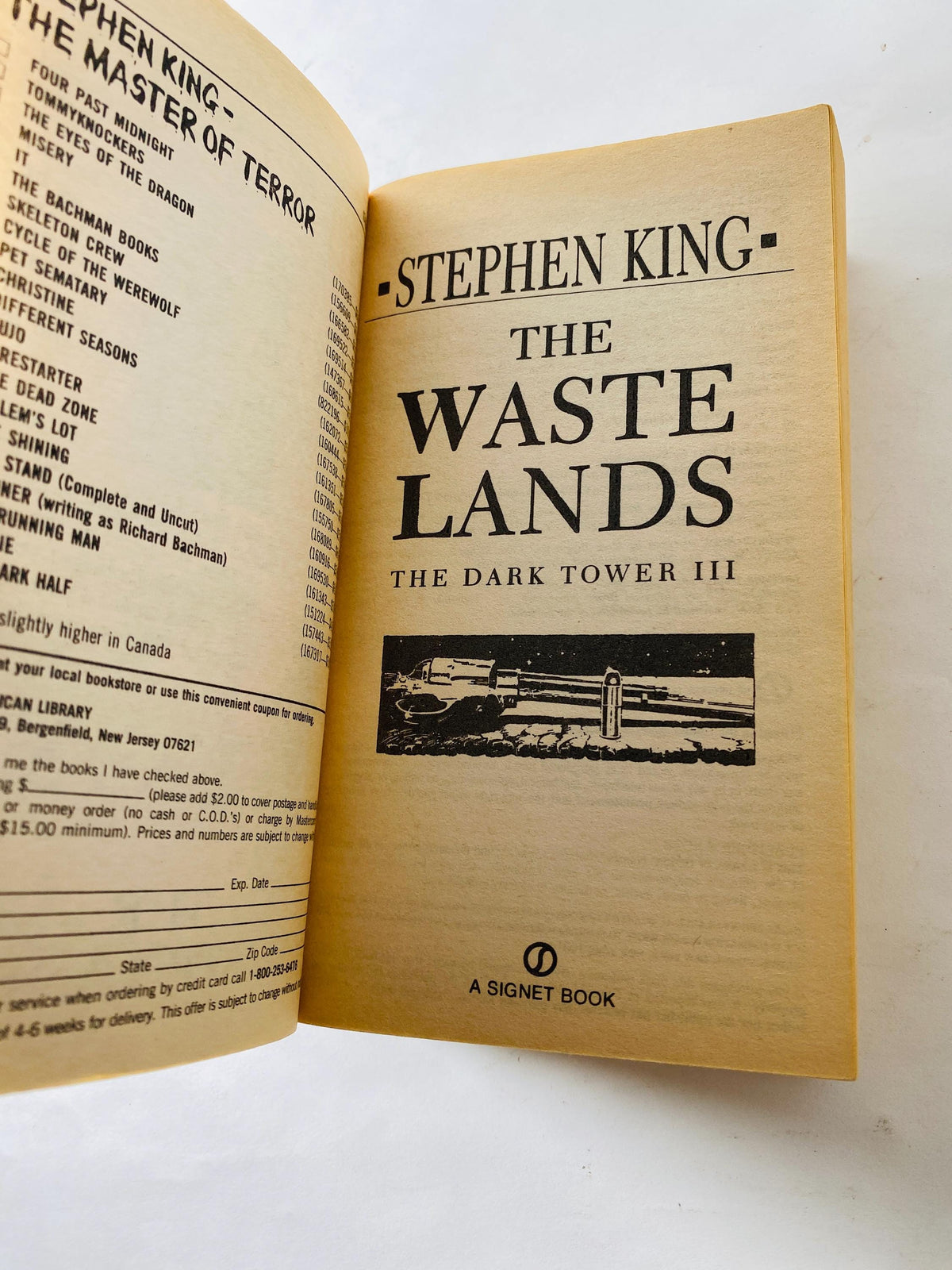 Dark Tower III Waste Lands by Stephen King Vintage FIRST Signet paperback book circa 1993 Horror gothic Book Gift