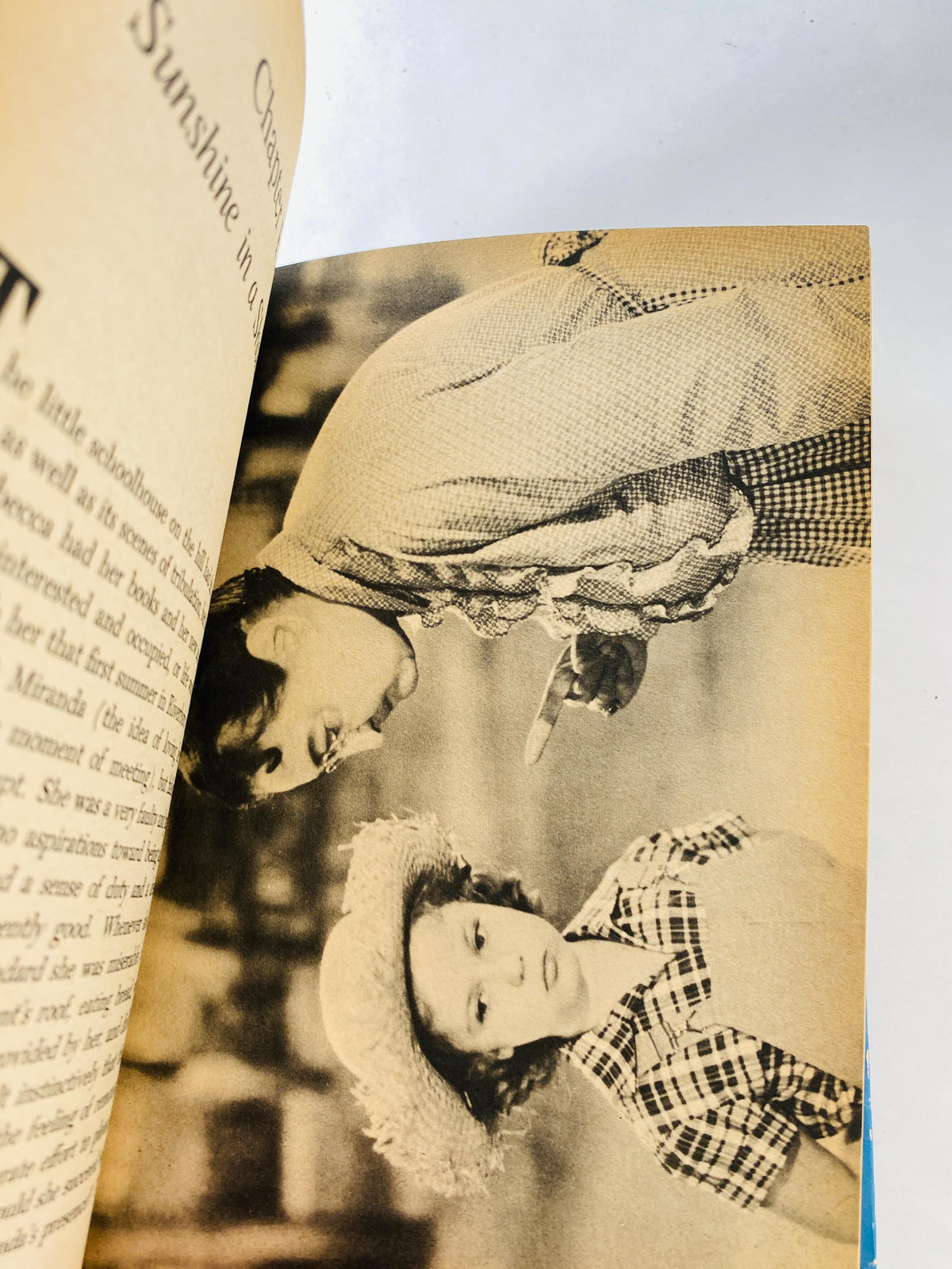 Rebecca on Sunnybrook Farm featuring Shirley Temple movie photos inside EARLY PRINTING vintage book by Kate Douglas Wiggins circa 1959