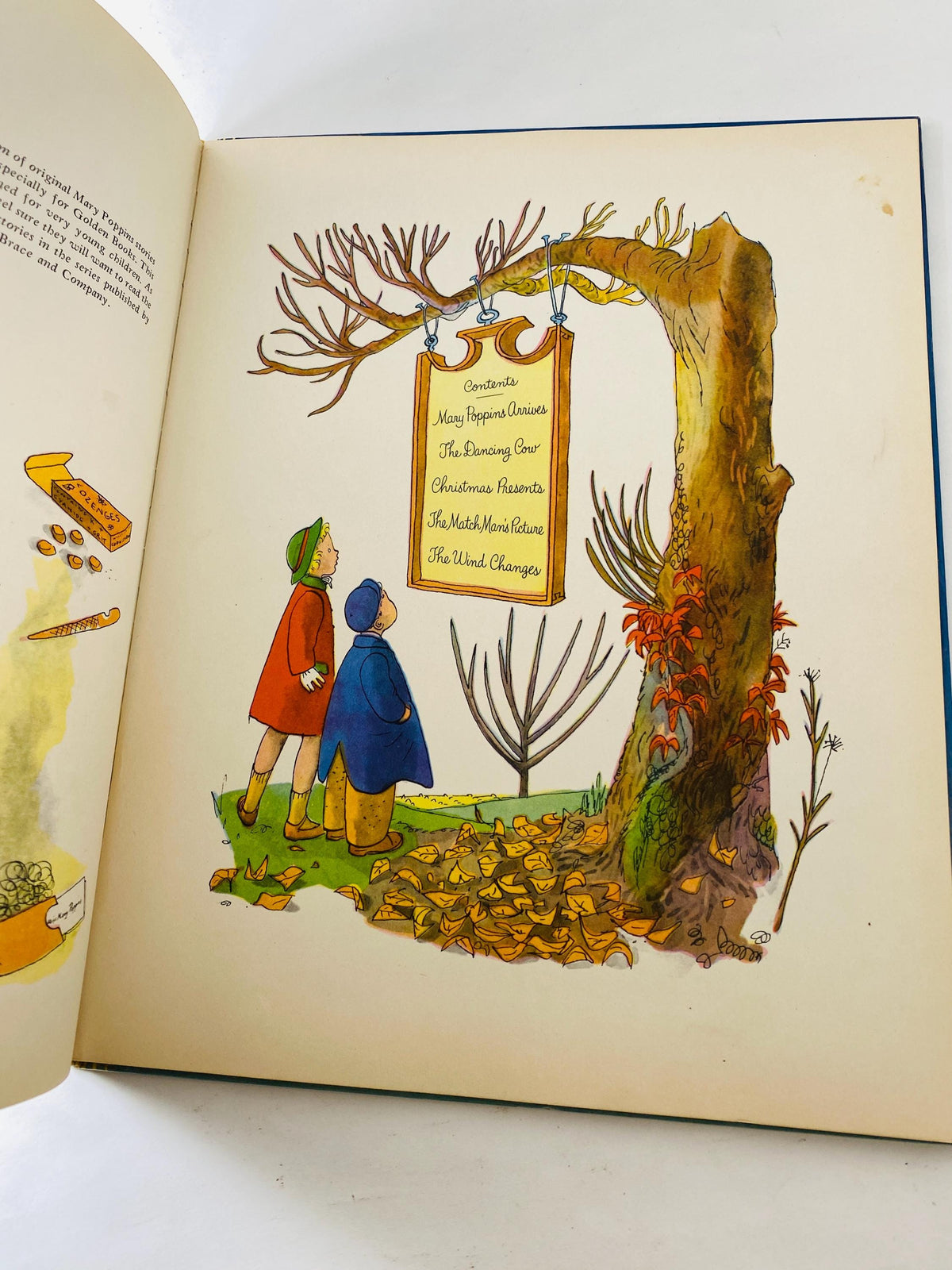 Mary Poppins vintage FIRST EDITION Big Golden book circa 1952 pictures by Gertrude Elliott children's Christmas gift