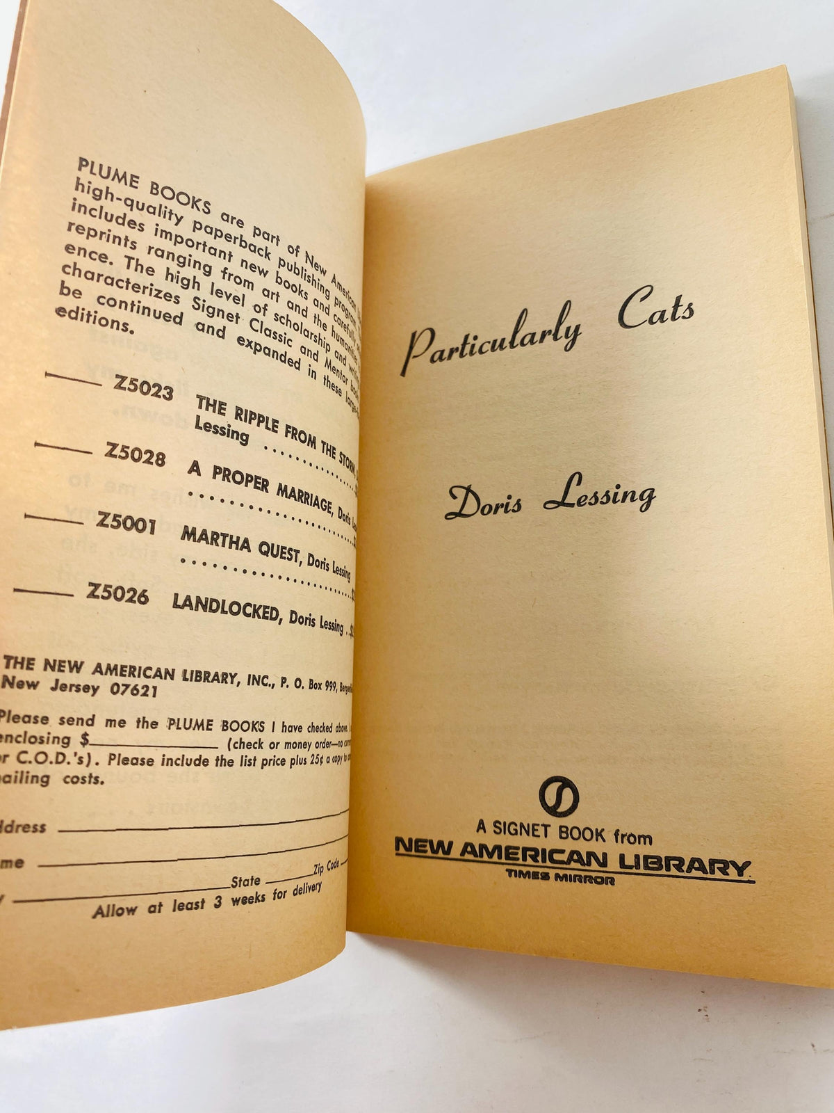 Particularly Cats vintage paperback book by Doris Lessing circa 1971 Christmas Chanukah gift stocking stuffer feline collectible
