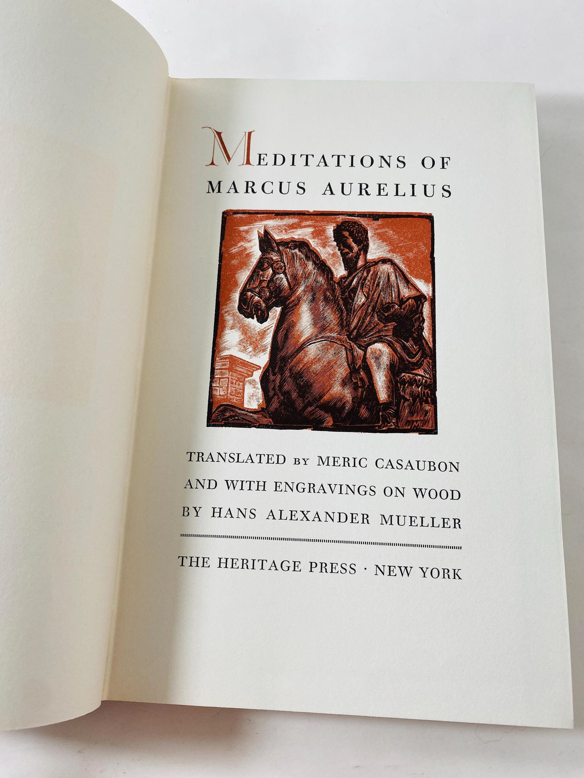 Marcus Aurelius Meditations vintage Heritage Press book with box sleeve circa 1956 philosophy humble during times of plague and warfare