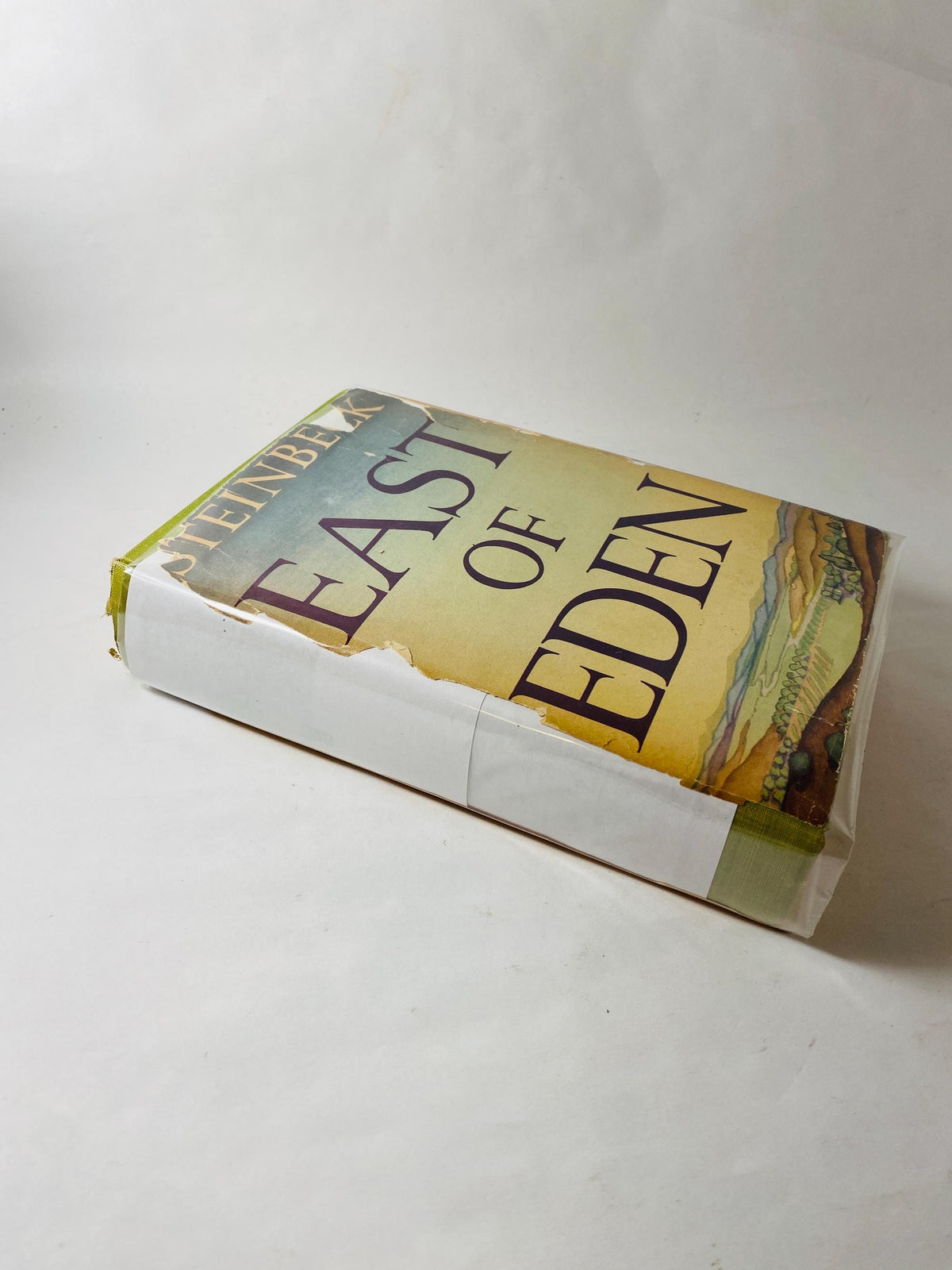FIRST EDITION East of Eden book by John Steinbeck circa 1952 third printing Vintage Viking Press winner of the Nobel Priz Green home decor