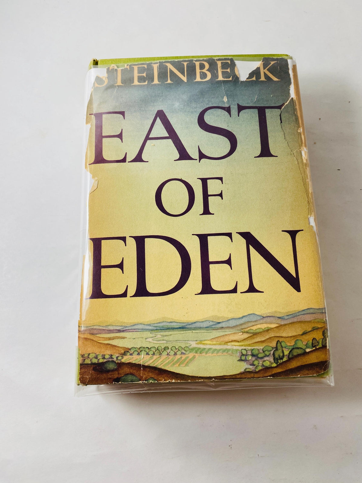 FIRST EDITION East of Eden book by John Steinbeck circa 1952 third printing Vintage Viking Press winner of the Nobel Priz Green home decor