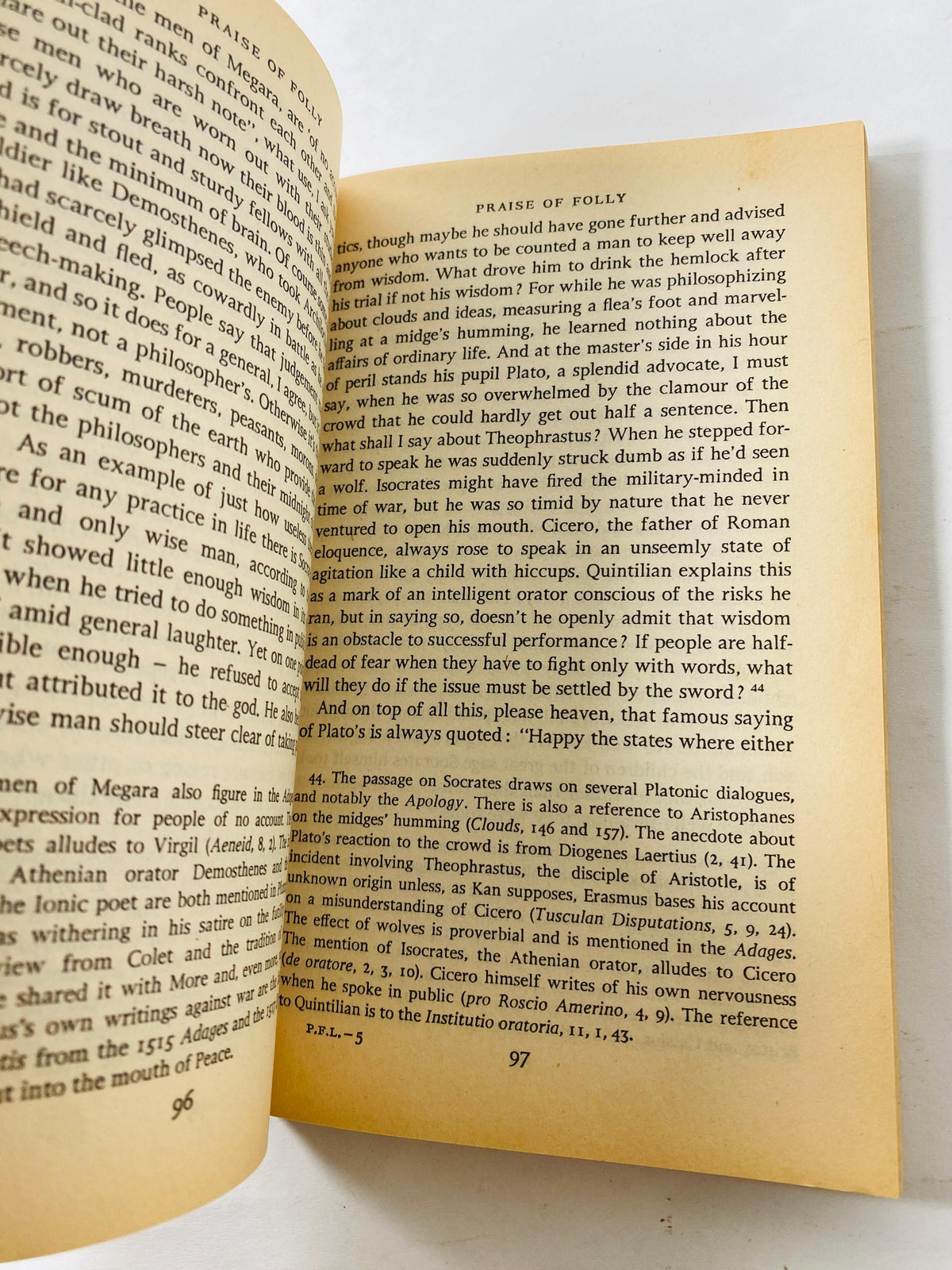 1986 Erasmus In Praise of Folly vintage Penguin Classics paperback book Satirical attack on superstitions European traditions Western Church