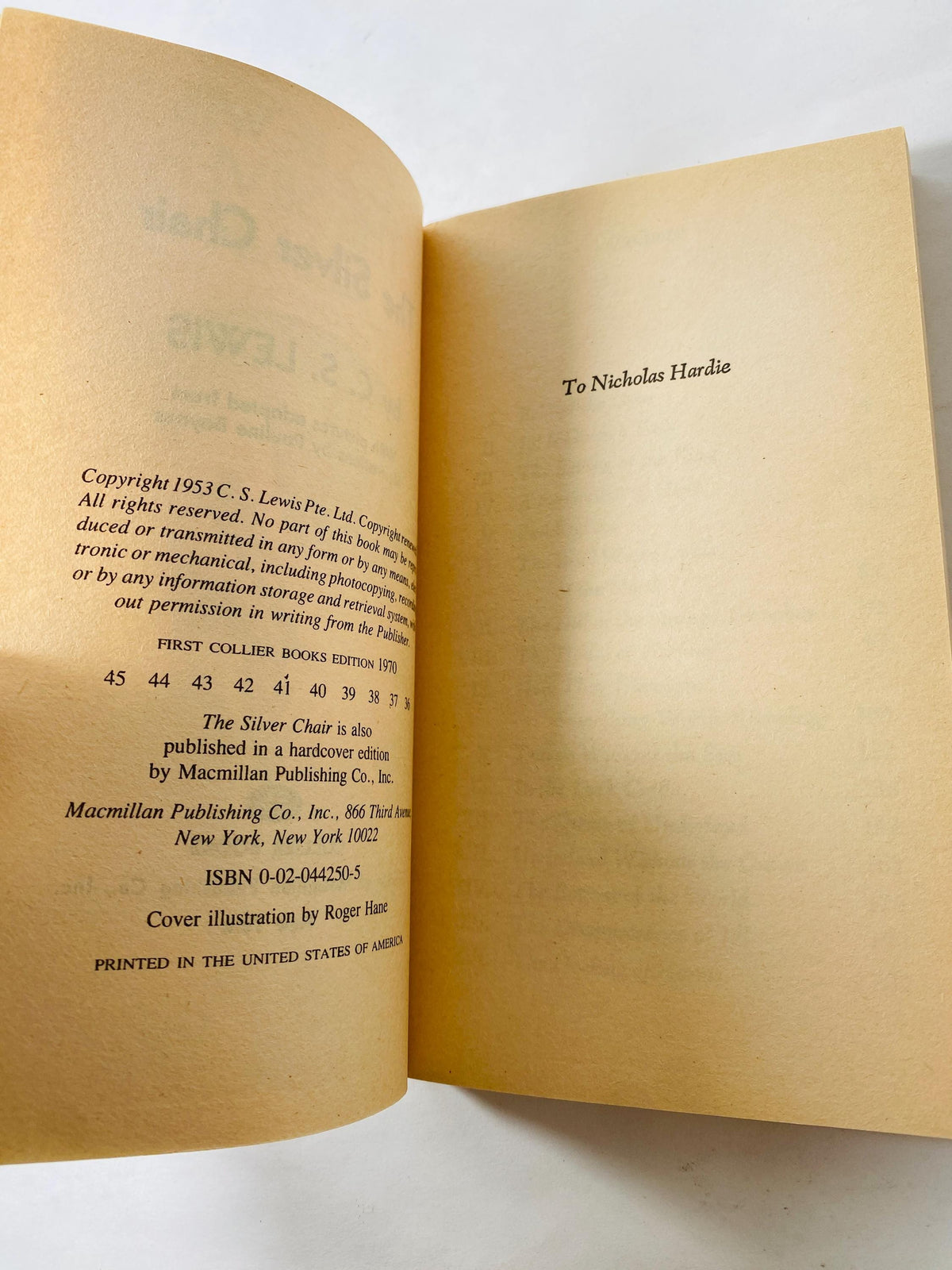 1970 Silver Chair vintage First Collier paperback book by CS Lewis Chronicles of Narnia Series Lion the Witch and the Wardrobe