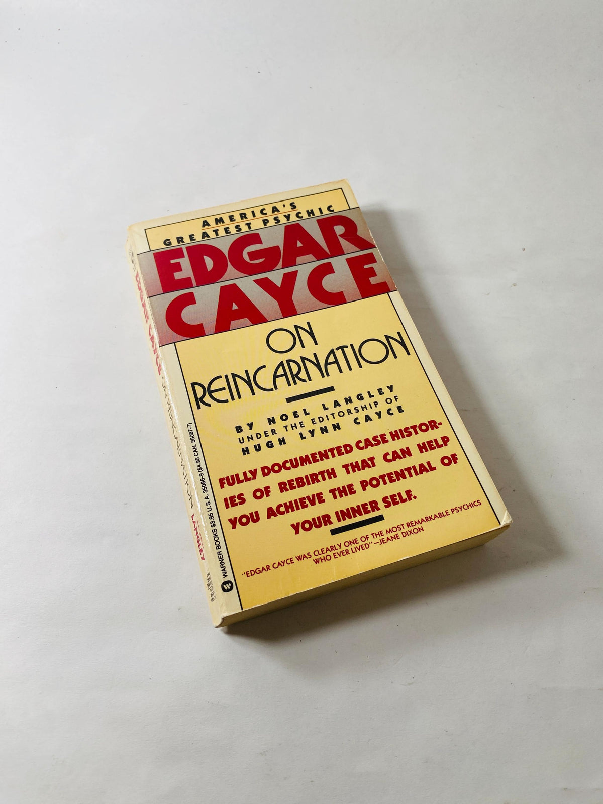 Edgar Cayce on Reincarnation vintage paperback book by Noel Langley circa 1967 Occult speak communication with deceased spirit Past Lives