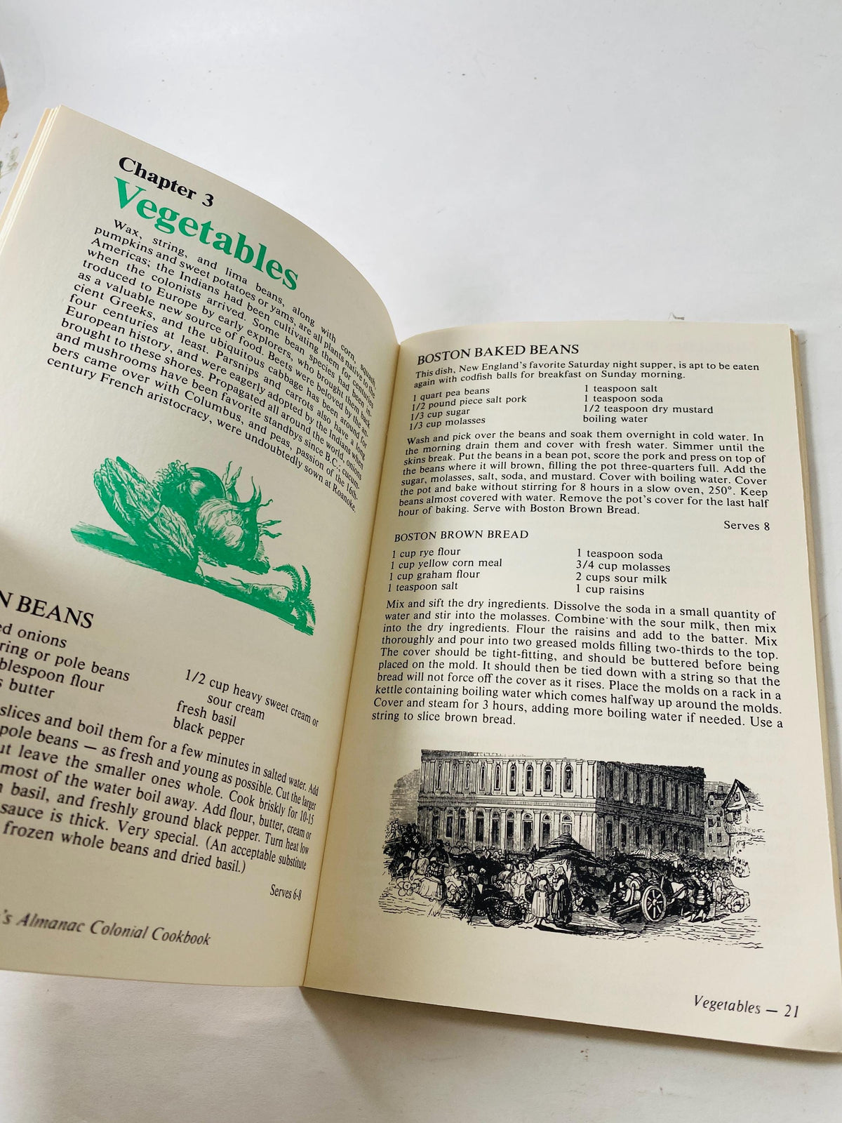 Colonial Cookbook by Old Farmer's Almanac circa 1976 Vintage cookbook booklet Breads; soups; desserts; health drinking; medical cures