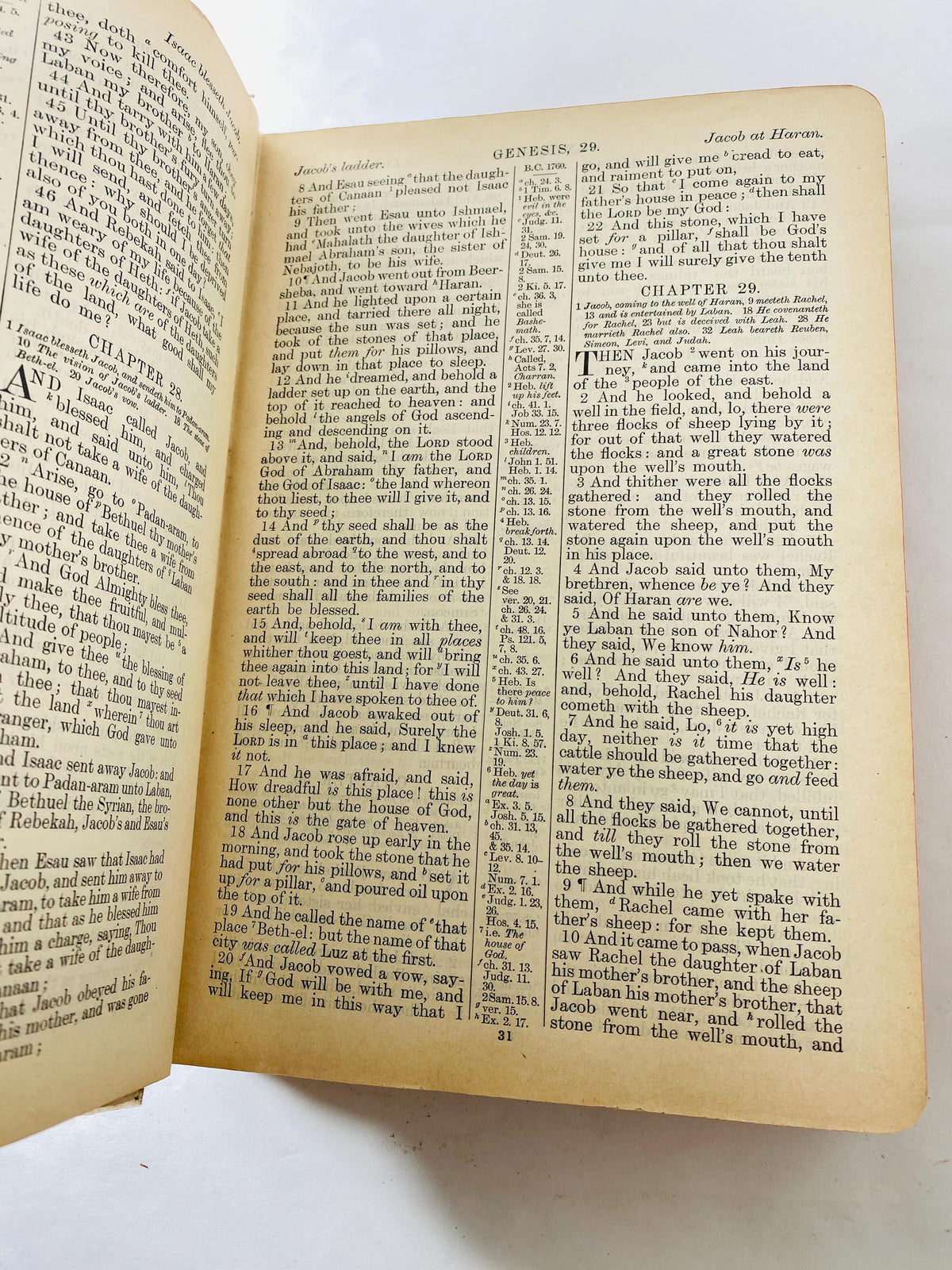 Antique 1910s Holy Bible KJV Thomas Nelson & Sons New York Reference Edition Illustrated Gilt Cover Presentation Gift Bible