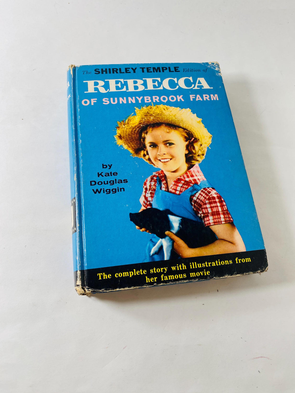Rebecca on Sunnybrook Farm featuring Shirley Temple movie photos inside EARLY PRINTING vintage book by Kate Douglas Wiggins circa 1959