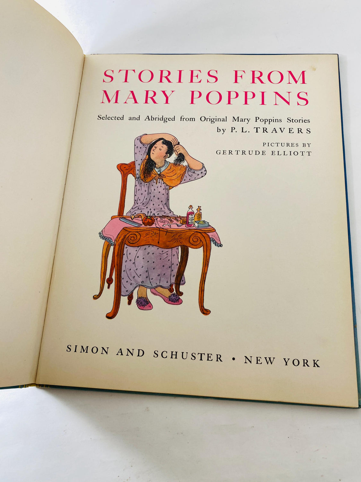 Mary Poppins vintage FIRST EDITION Big Golden book circa 1952 pictures by Gertrude Elliott children's Christmas gift