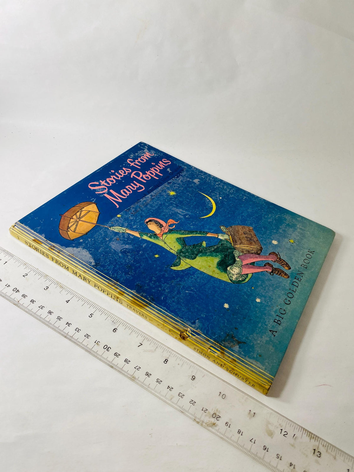 Mary Poppins vintage FIRST EDITION Big Golden book circa 1952 pictures by Gertrude Elliott children's Christmas gift