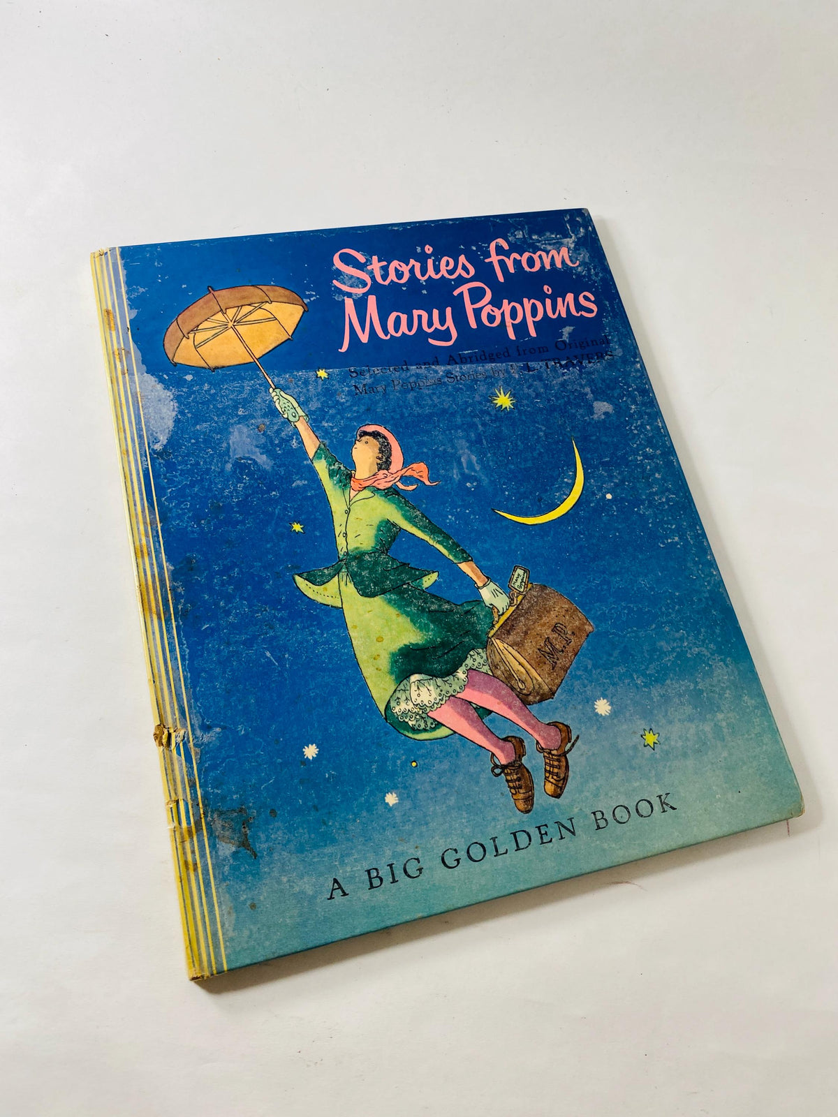 Mary Poppins vintage FIRST EDITION Big Golden book circa 1952 pictures by Gertrude Elliott children's Christmas gift