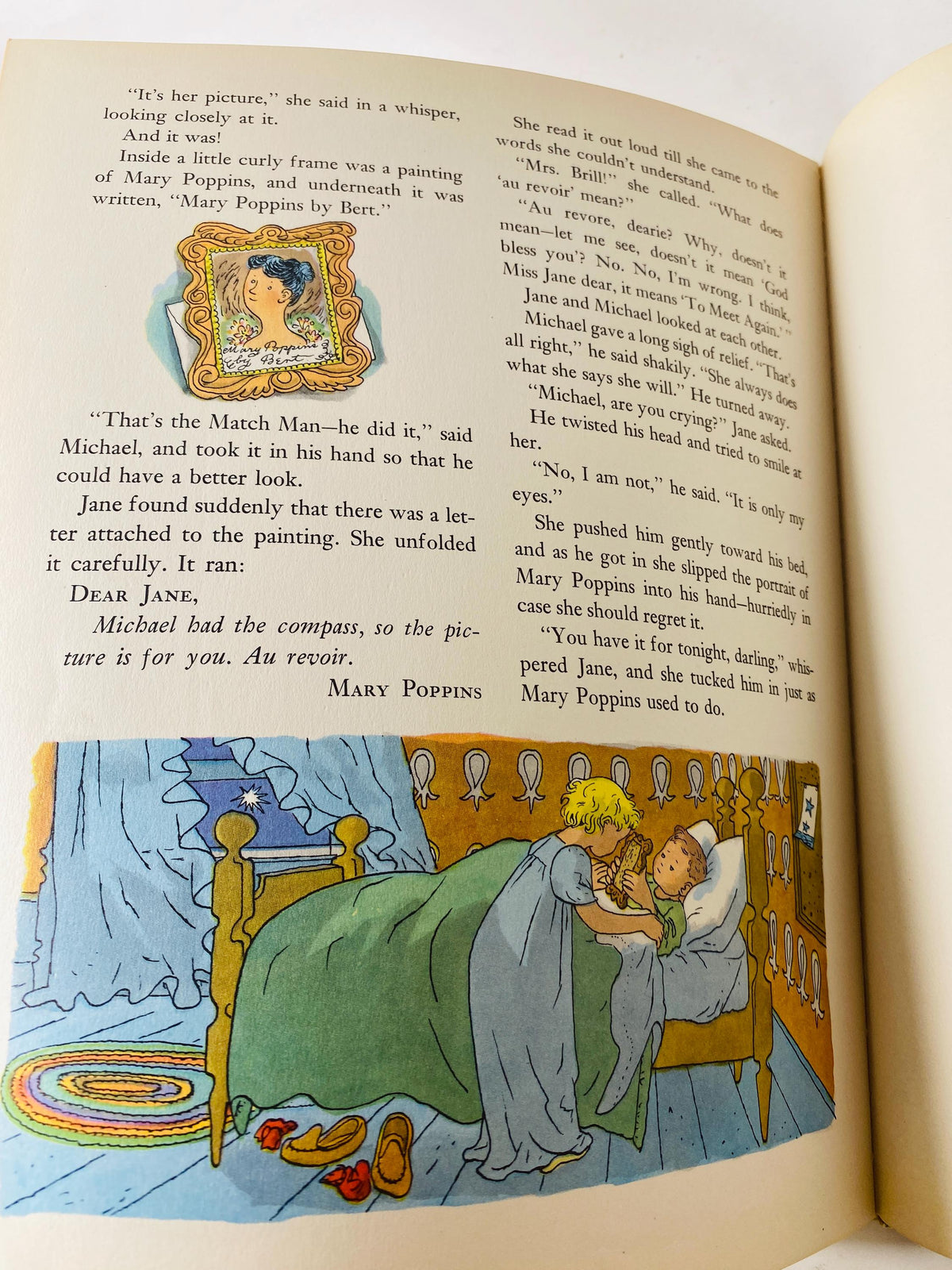 Mary Poppins vintage FIRST EDITION Big Golden book circa 1952 pictures by Gertrude Elliott children's Christmas gift