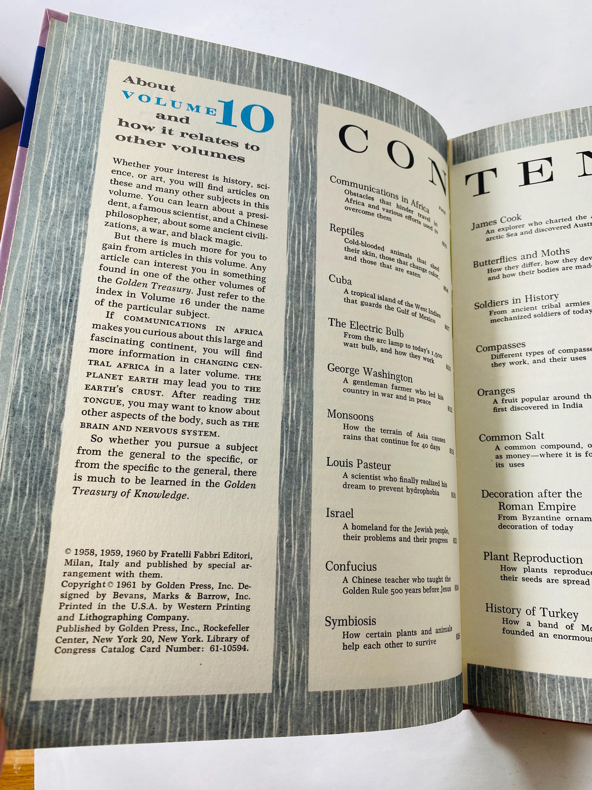 Golden Treasury of Knowledge vintage books volumes 2 3 6 7 8 9 10 Vintage children's encyclopedia circa 1961 Nursery Kids Bookshelf Decor