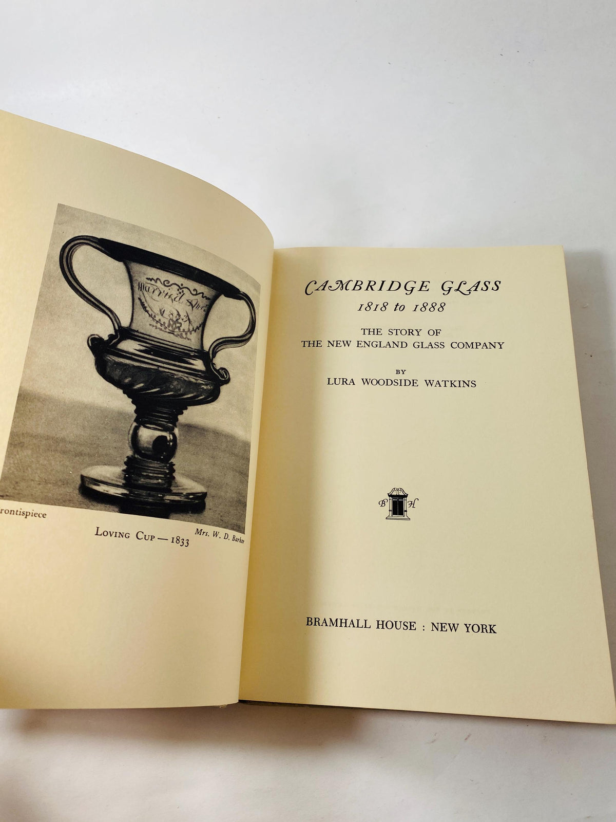 Bramhall 1930 Cambridge Glass 1818 to 1888 vintage book by Lura Woodside Watkins referene history guide