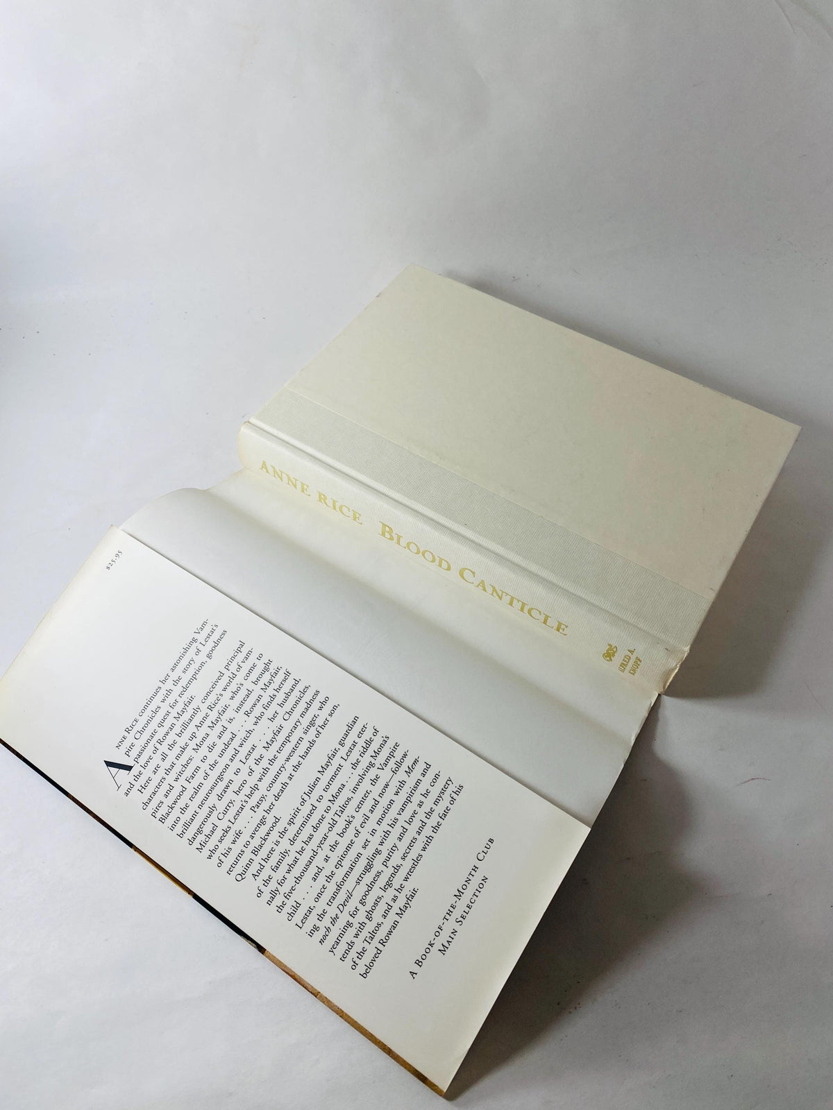 Blood Canticle by Anne Rice Vintage First Edition book circa 2003 Vampire Chronicles horror decor Lestat Collectible gift