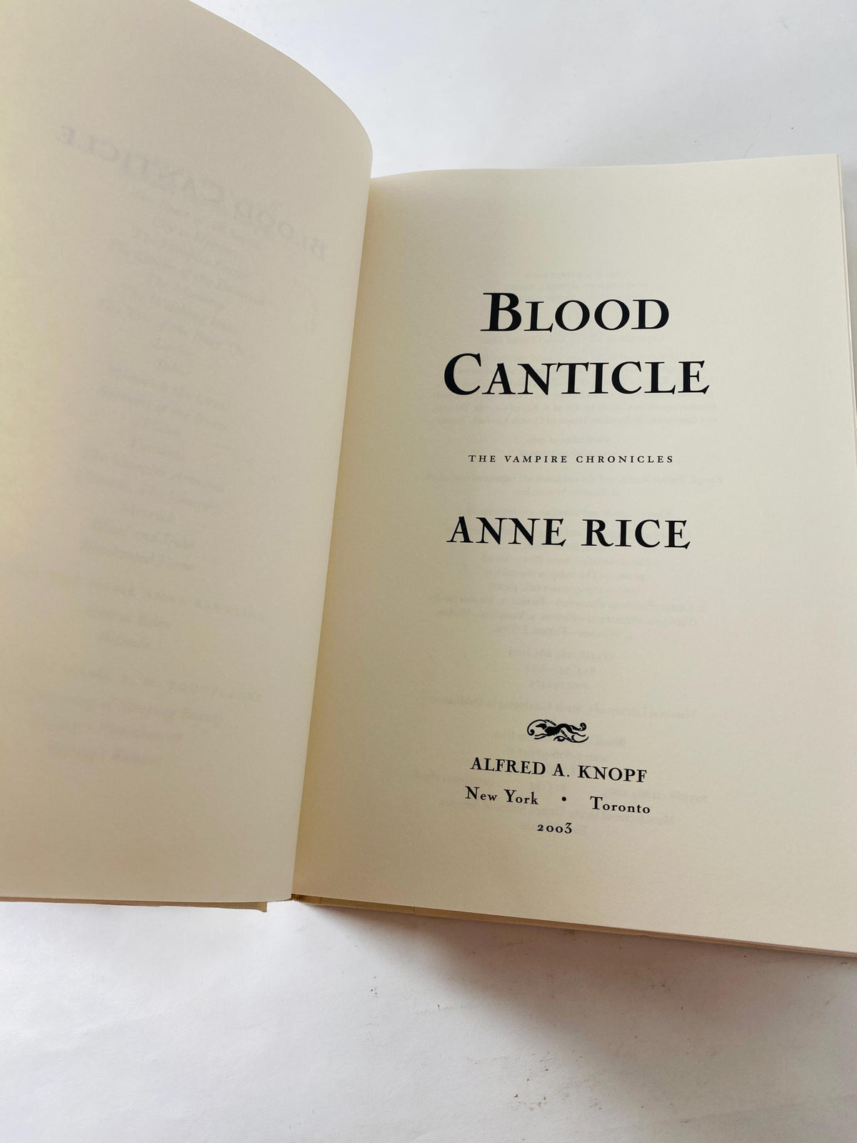 Blood Canticle by Anne Rice Vintage First Edition book circa 2003 Vampire Chronicles horror decor Lestat Collectible gift