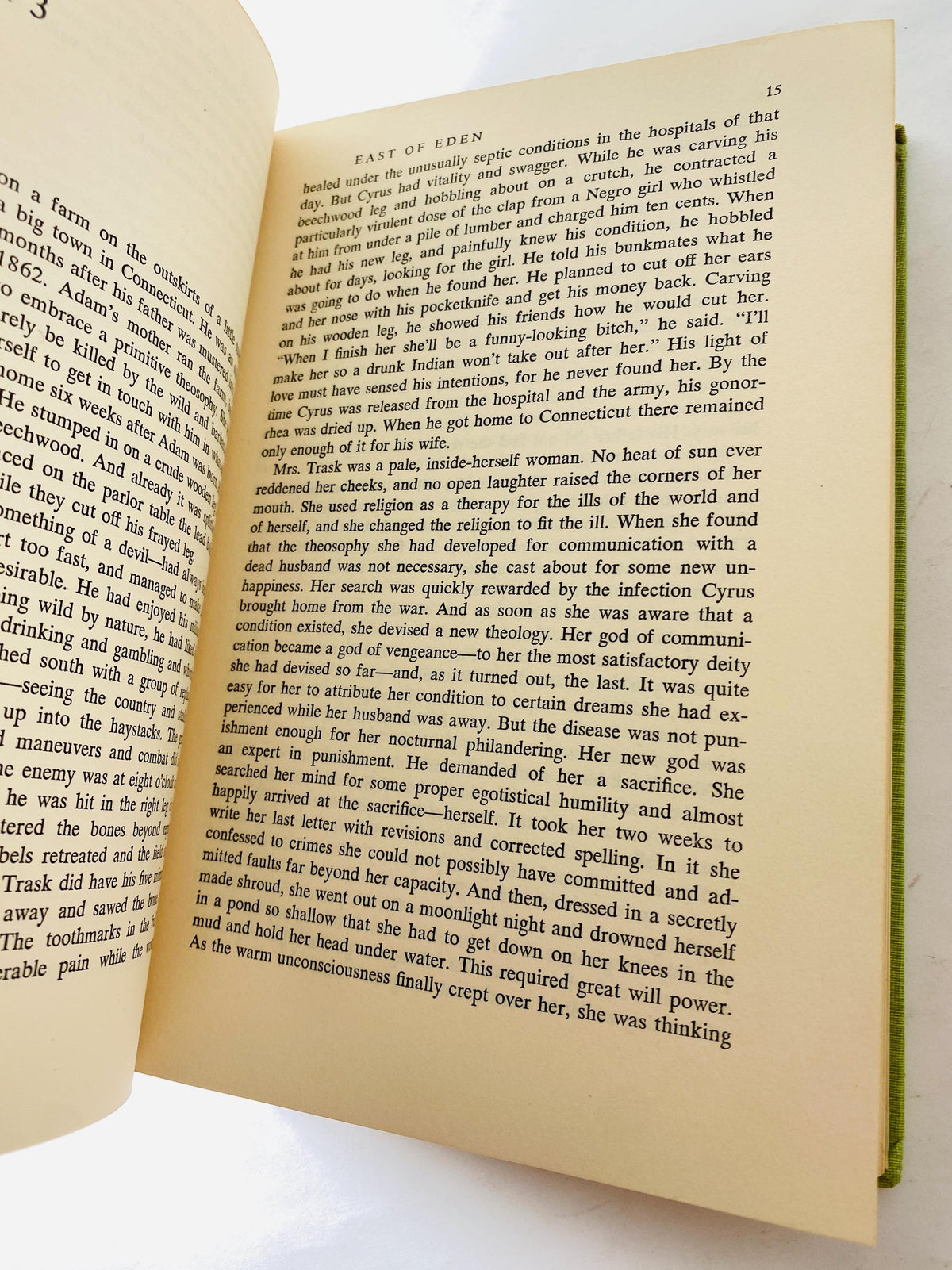 FIRST EDITION East of Eden book by John Steinbeck circa 1952 third printing Vintage Viking Press winner of the Nobel Priz Green home decor