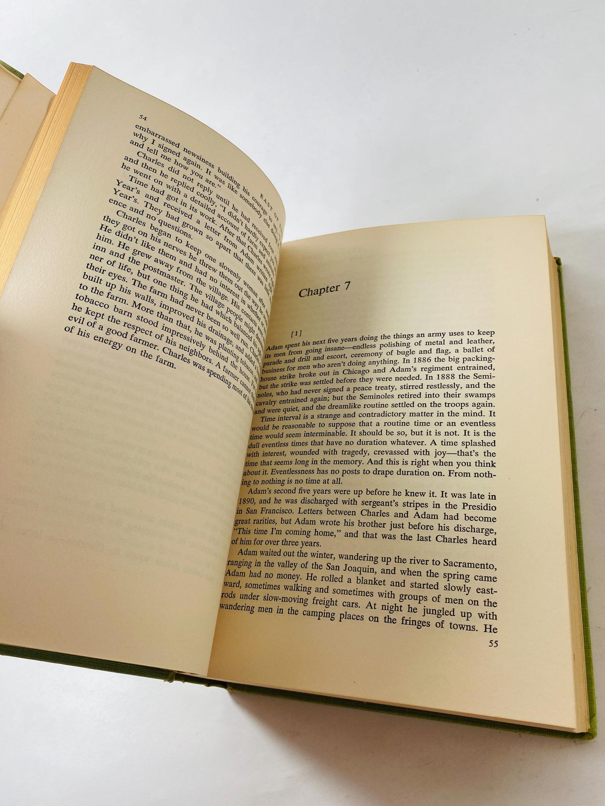 FIRST EDITION East of Eden book by John Steinbeck circa 1952 third printing Vintage Viking Press winner of the Nobel Priz Green home decor