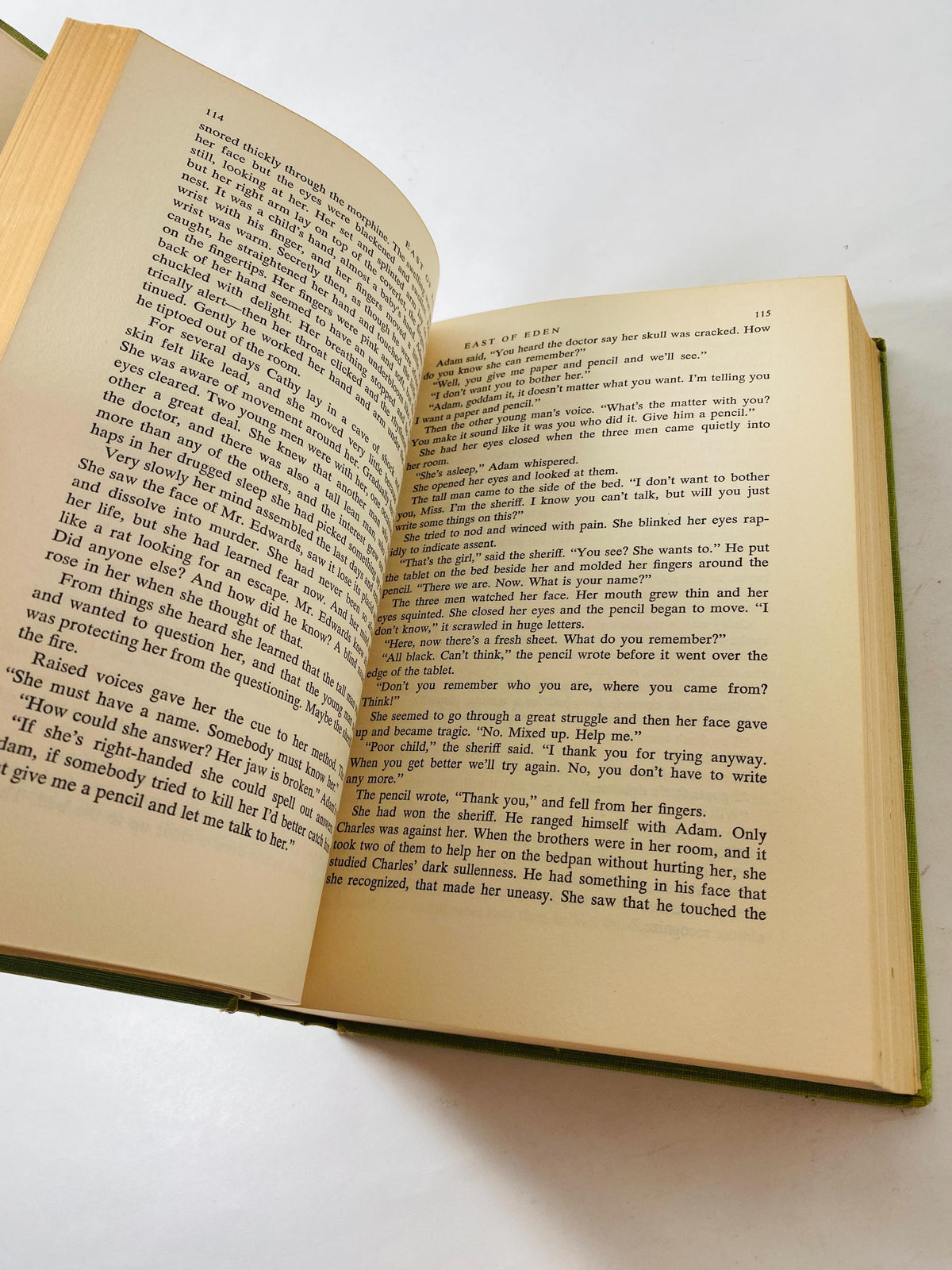 FIRST EDITION East of Eden book by John Steinbeck circa 1952 third printing Vintage Viking Press winner of the Nobel Priz Green home decor