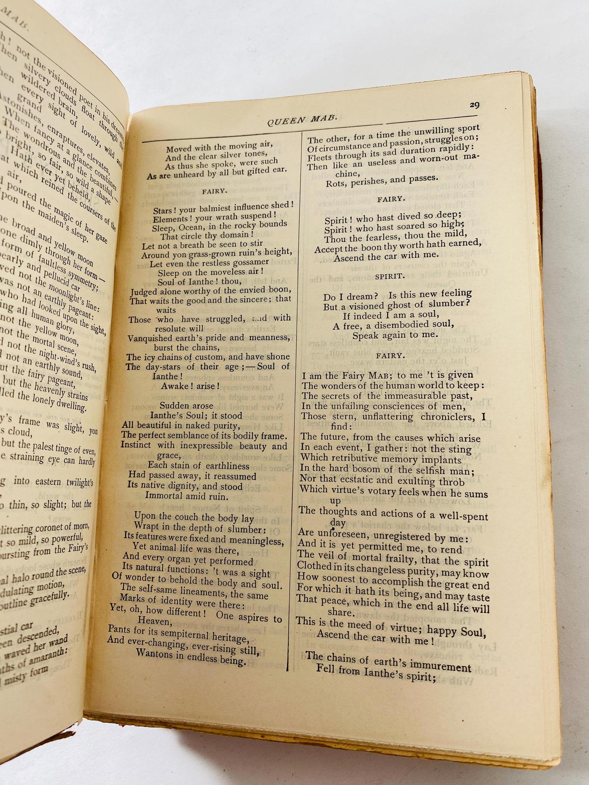 The Poetical Works of Percy Bysshe Shelley circa 1890 vintage poetry book with beautiful leather, embossed in gold. Gift