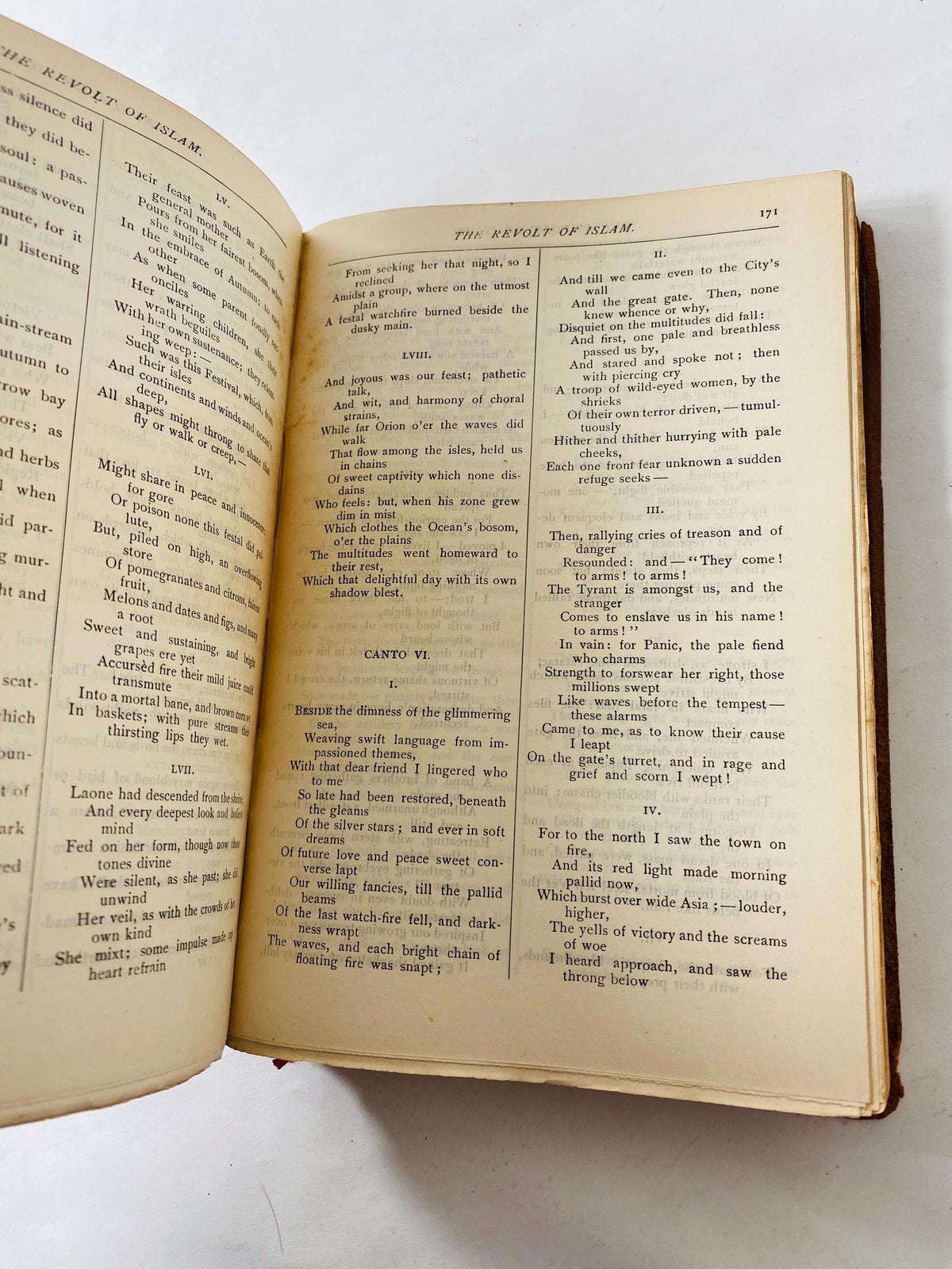 The Poetical Works of Percy Bysshe Shelley circa 1890 vintage poetry book with beautiful leather, embossed in gold. Gift