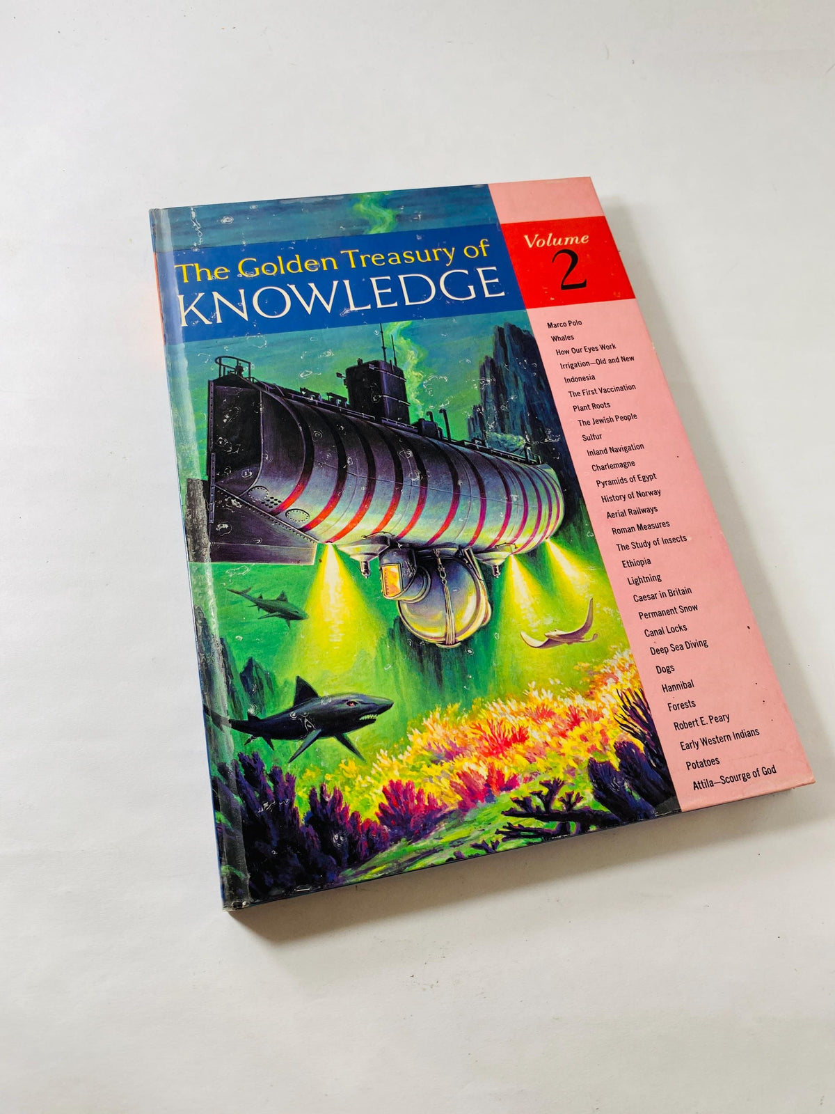 Golden Treasury of Knowledge vintage books volumes 2 3 6 7 8 9 10 Vintage children's encyclopedia circa 1961 Nursery Kids Bookshelf Decor