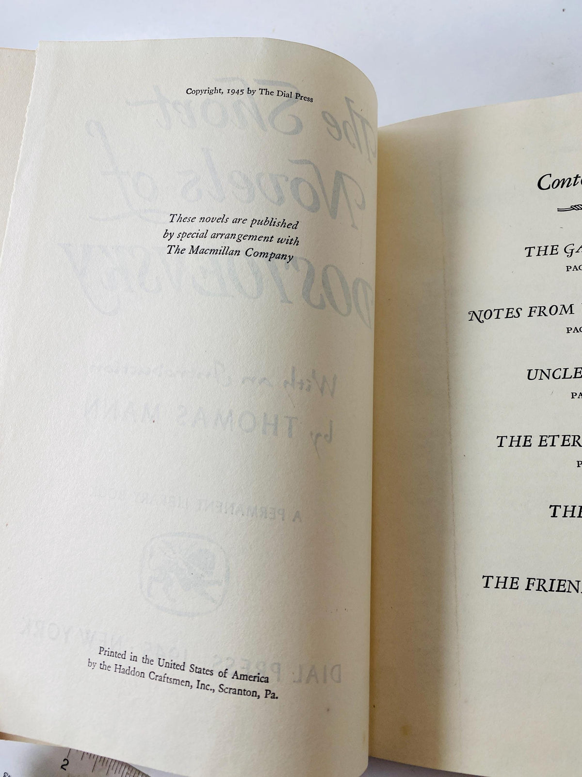 Fyodor Dostoevsky BEAUTIFUL beige vintage book of short stories circa 1945 Gambler Notes from Underground Uncle's Dream Eternal Husband