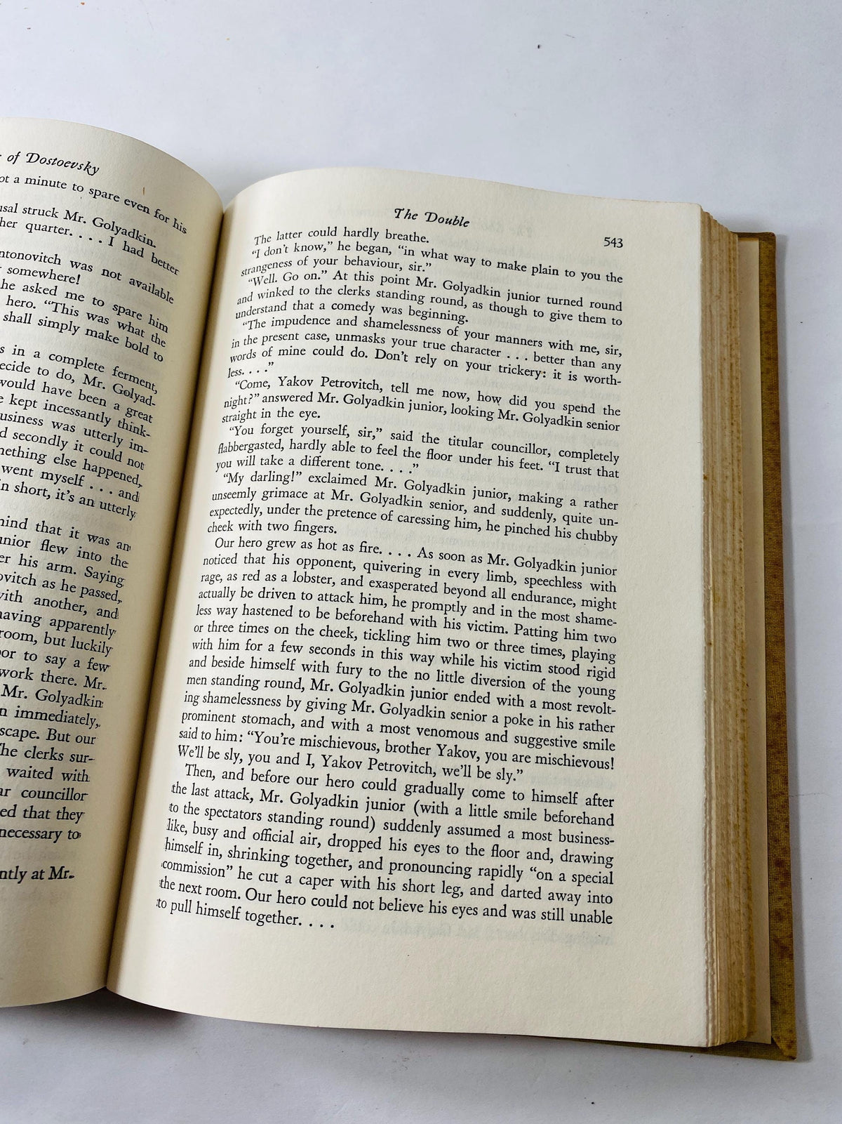 Fyodor Dostoevsky BEAUTIFUL beige vintage book of short stories circa 1945 Gambler Notes from Underground Uncle's Dream Eternal Husband