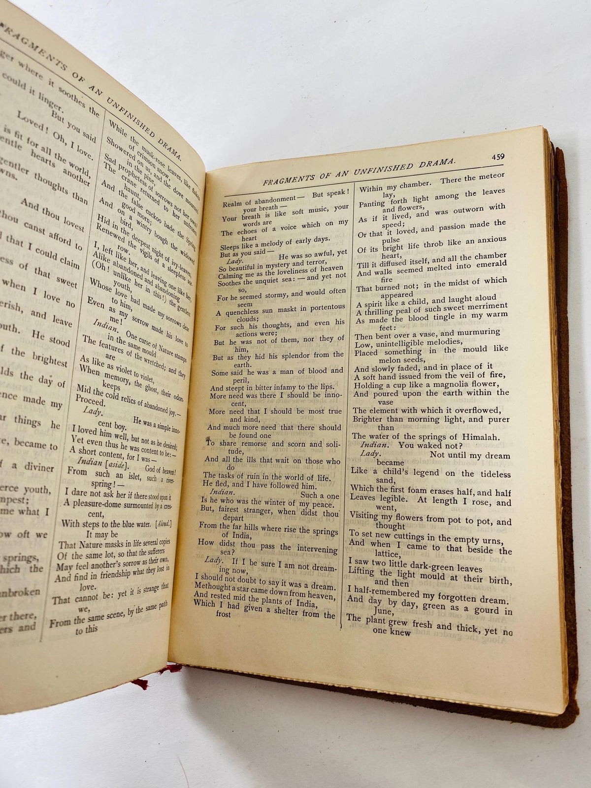 The Poetical Works of Percy Bysshe Shelley circa 1890 vintage poetry book with beautiful leather, embossed in gold. Gift