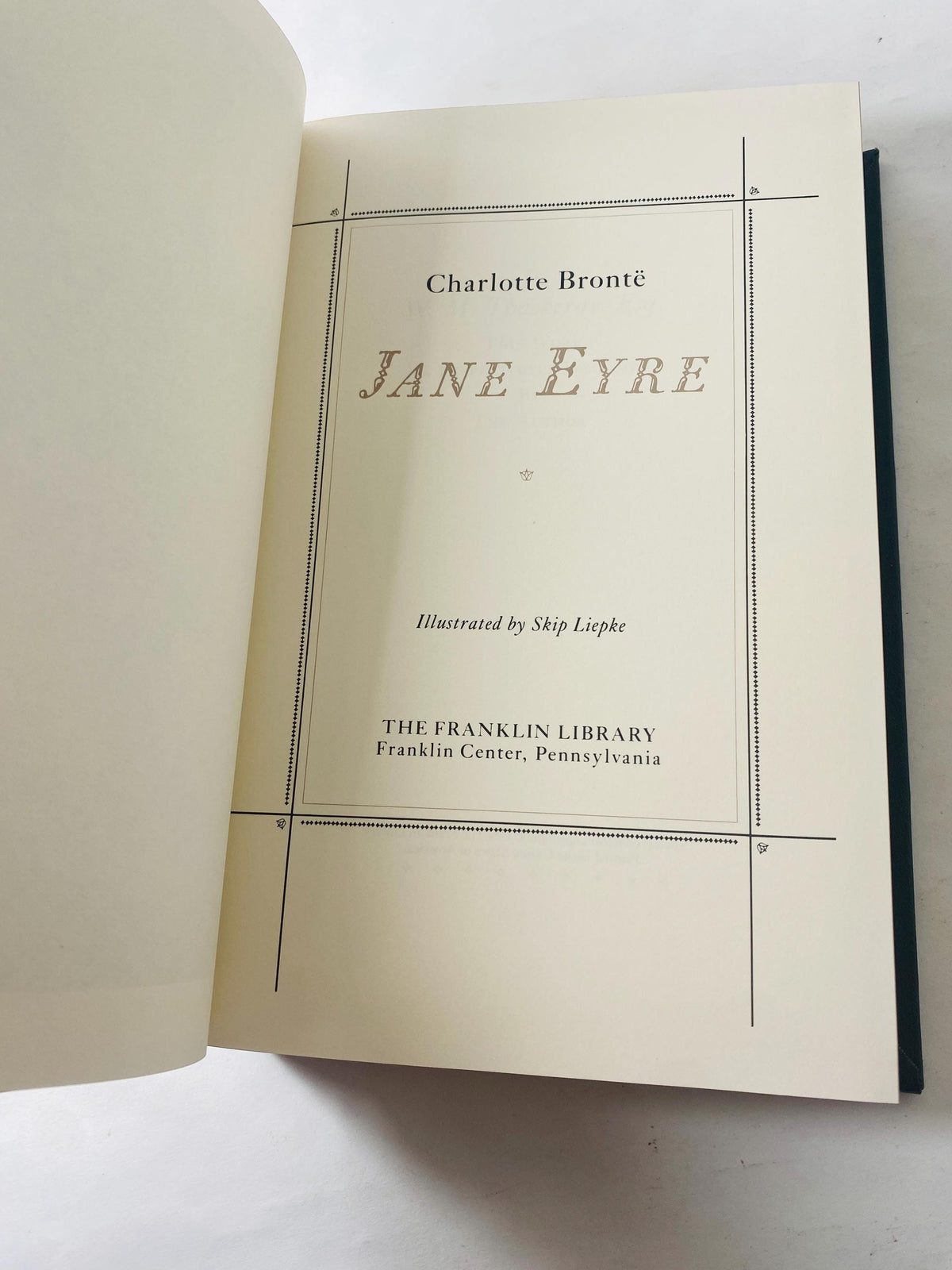 1981 Jane Eyre vintage book by Charlotte Bronte Black leather cover with beautiful gold trim Spirited intelligent woman Franklin Library