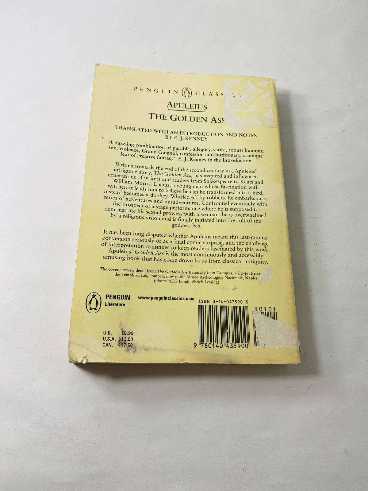 Vintage Golden Ass by Apuleius Penguin Classics Paperback book circa 1998 Kenney Translation Stocking Stuffer Penguin Classics