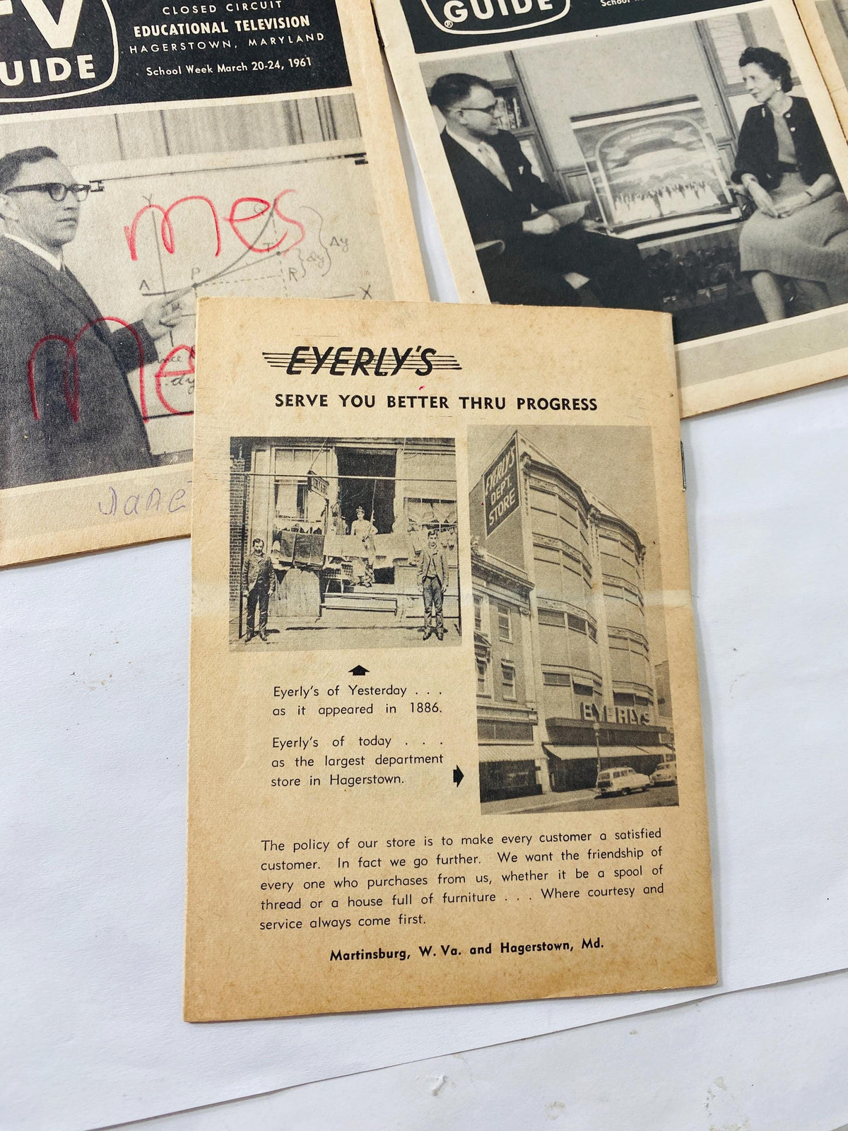 Rare 1960s Washington County MD Educational TV Guide Lot of 11 vintage booklets Hagerstown Maryland School Broadcast History Memorabilia
