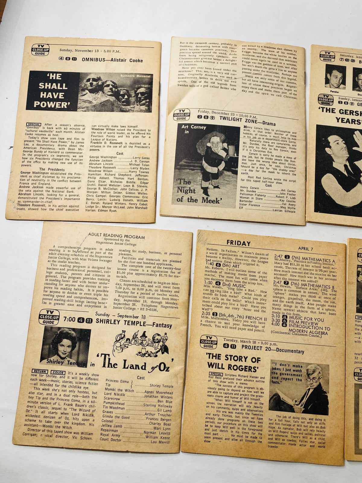 Rare 1960s Washington County MD Educational TV Guide Lot of 11 vintage booklets Hagerstown Maryland School Broadcast History Memorabilia