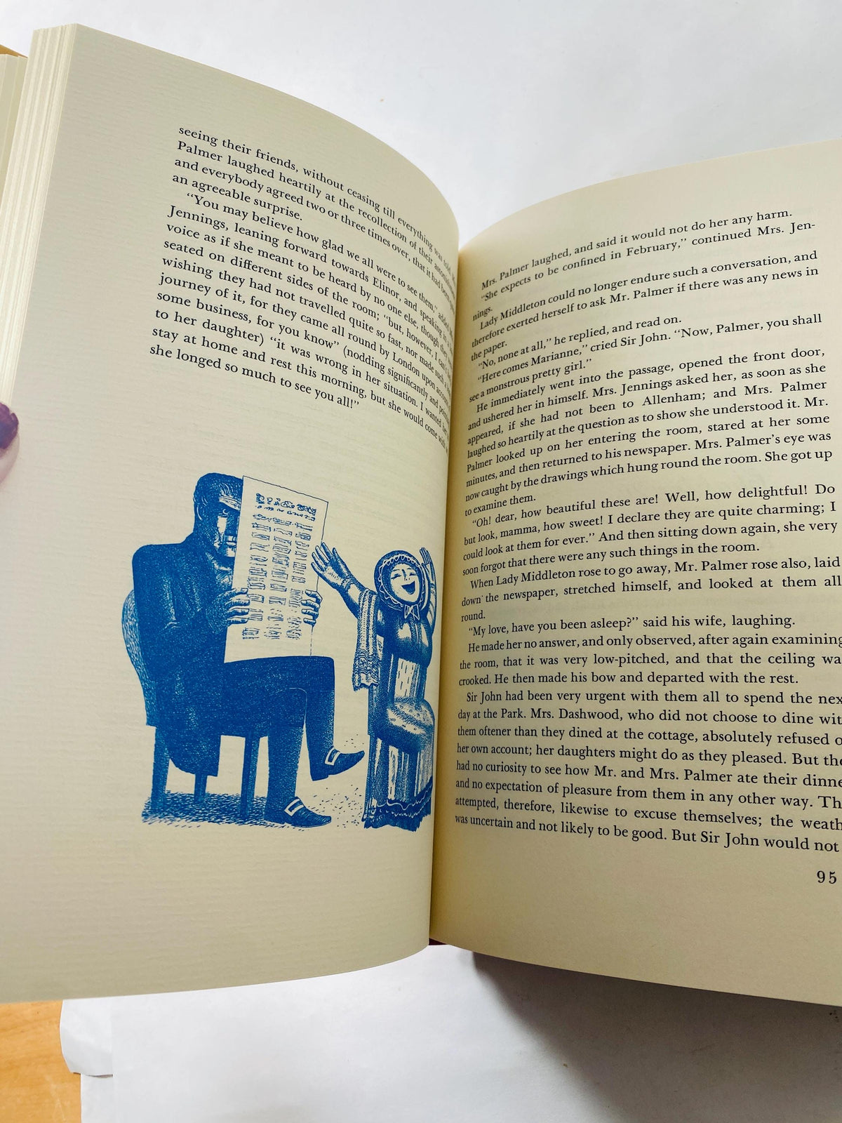 Vintage 1985 Sense and Sensibility Jane Austen Heritage Press with Slipcase, Illustrated Helen Sewell Classic Regency Fiction