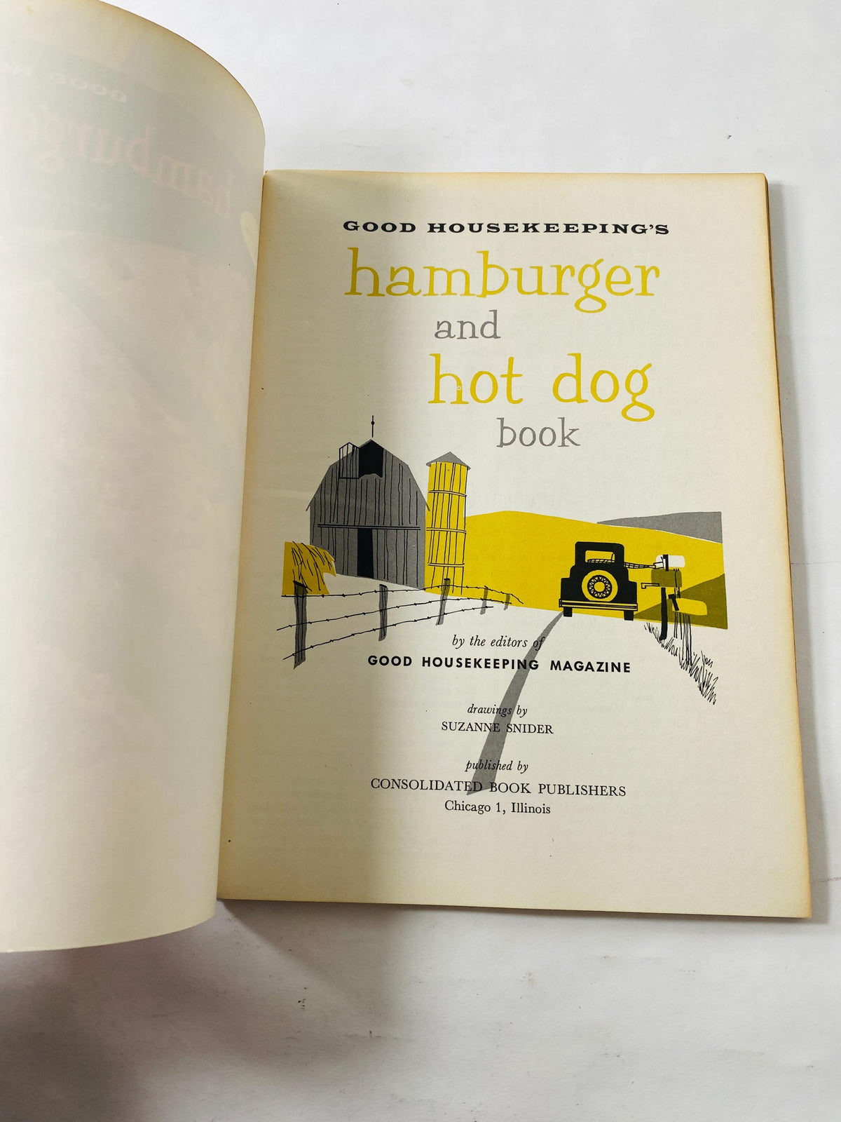 Hamburger & Hot dog Cook Book vintage Good Housekeeping cookbook pamphlet printed by circa 1958 Fine Meats. Carnivore gift retro