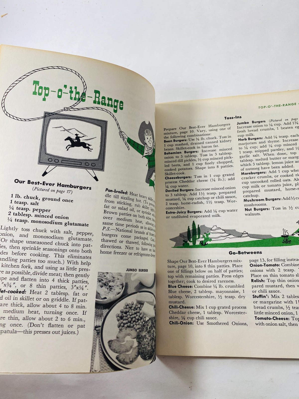 Hamburger & Hot dog Cook Book vintage Good Housekeeping cookbook pamphlet printed by circa 1958 Fine Meats. Carnivore gift retro