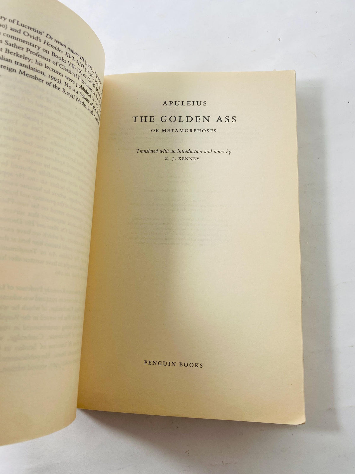 Vintage Golden Ass by Apuleius Penguin Classics Paperback book circa 1998 Kenney Translation Stocking Stuffer Penguin Classics
