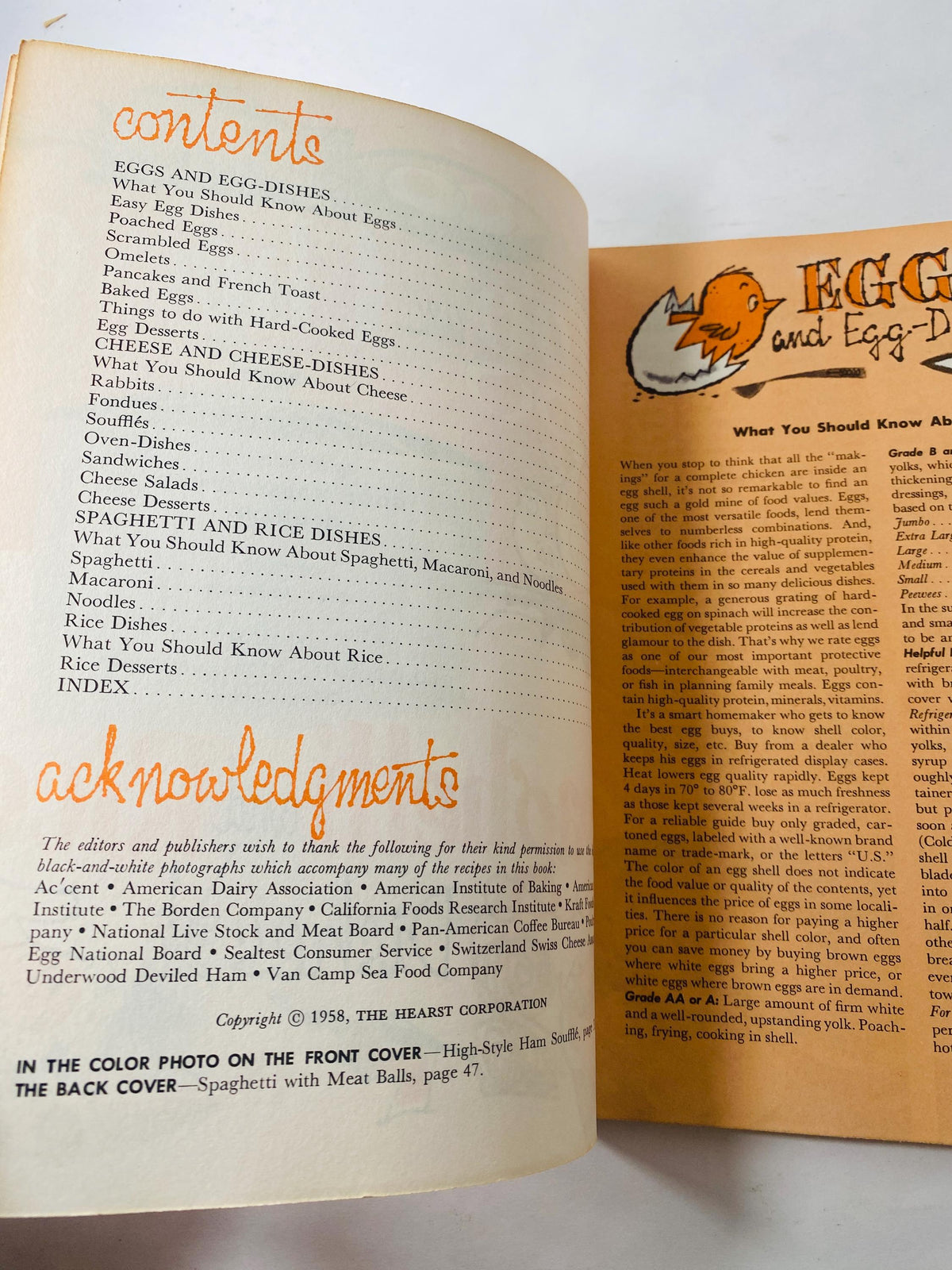 Egg and Cheese Spaghetti and Rice Cook Book vintage Good Housekeeping cookbook pamphlet printed by circa 1958 gift retro