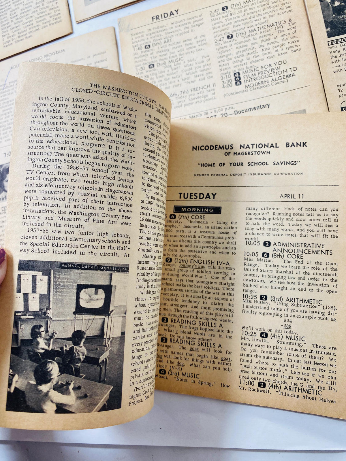 Rare 1960s Washington County MD Educational TV Guide Lot of 11 vintage booklets Hagerstown Maryland School Broadcast History Memorabilia