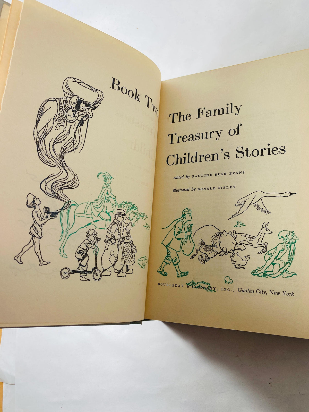 1956 Family Treasury Children's Stories Book 2 Fairies, Fables, and Folk Tales Cinderella Sleeping Beauty Emperor's New Clothes