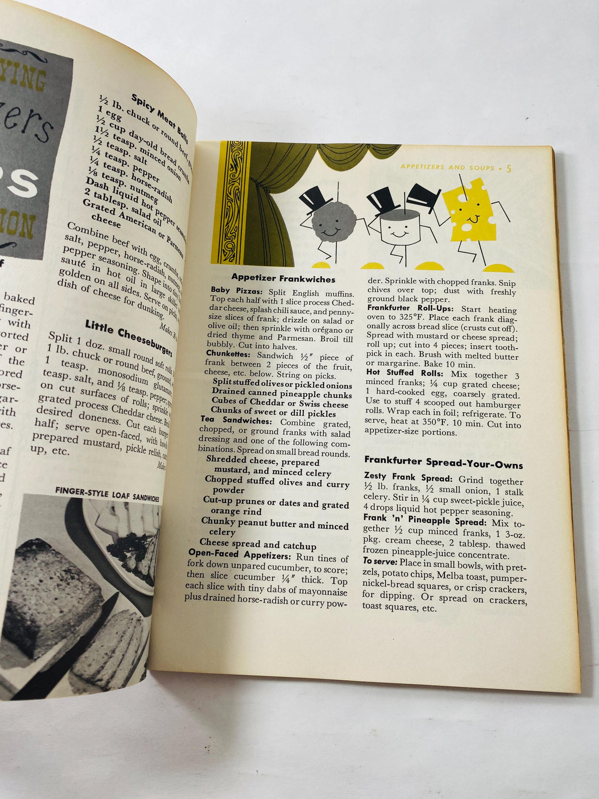 Hamburger & Hot dog Cook Book vintage Good Housekeeping cookbook pamphlet printed by circa 1958 Fine Meats. Carnivore gift retro