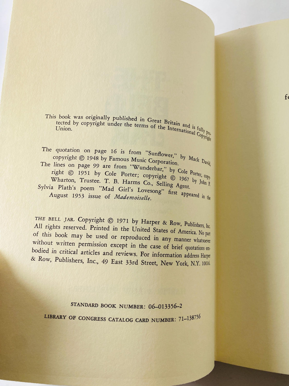 Sylvia Plath's Bell Jar FIRST PRINTING vintage book circa 1971 with dust jacket! Beautiful gift Poetry poems Christmas Chanukah