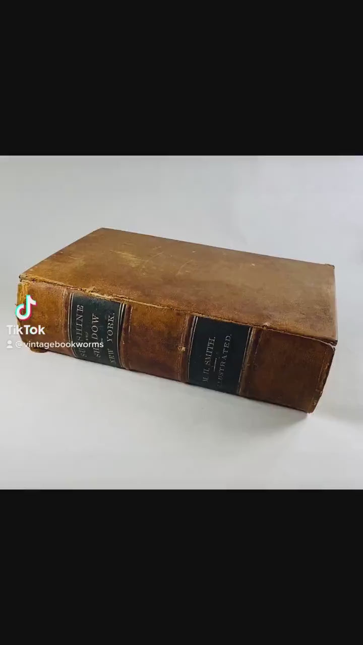 1869 Sunshine and Shadow in New York by Matthew Hale Smith. Antique FIRST EDITION vintage book lithographed Civil War era social class guide